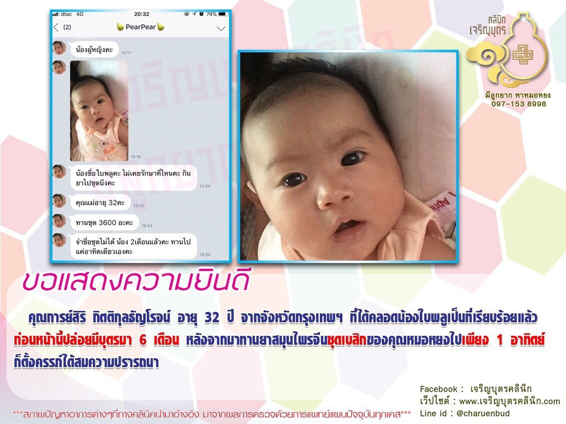 คุณการย์สิริ กิตติกุลธัญโรจน์ อายุ 32 ปี จากจังหวัดกรุงเทพฯ ได้คลอดน้องใบพูลเป็นที่เรียบร้อยแล้ว