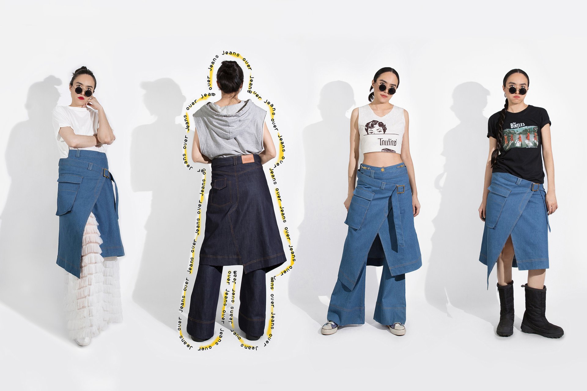 EDGE CUT DENIM SKIRT กระโปรงเดนิมทรงป้าย กระโปรงยีนส์ทรงเท่