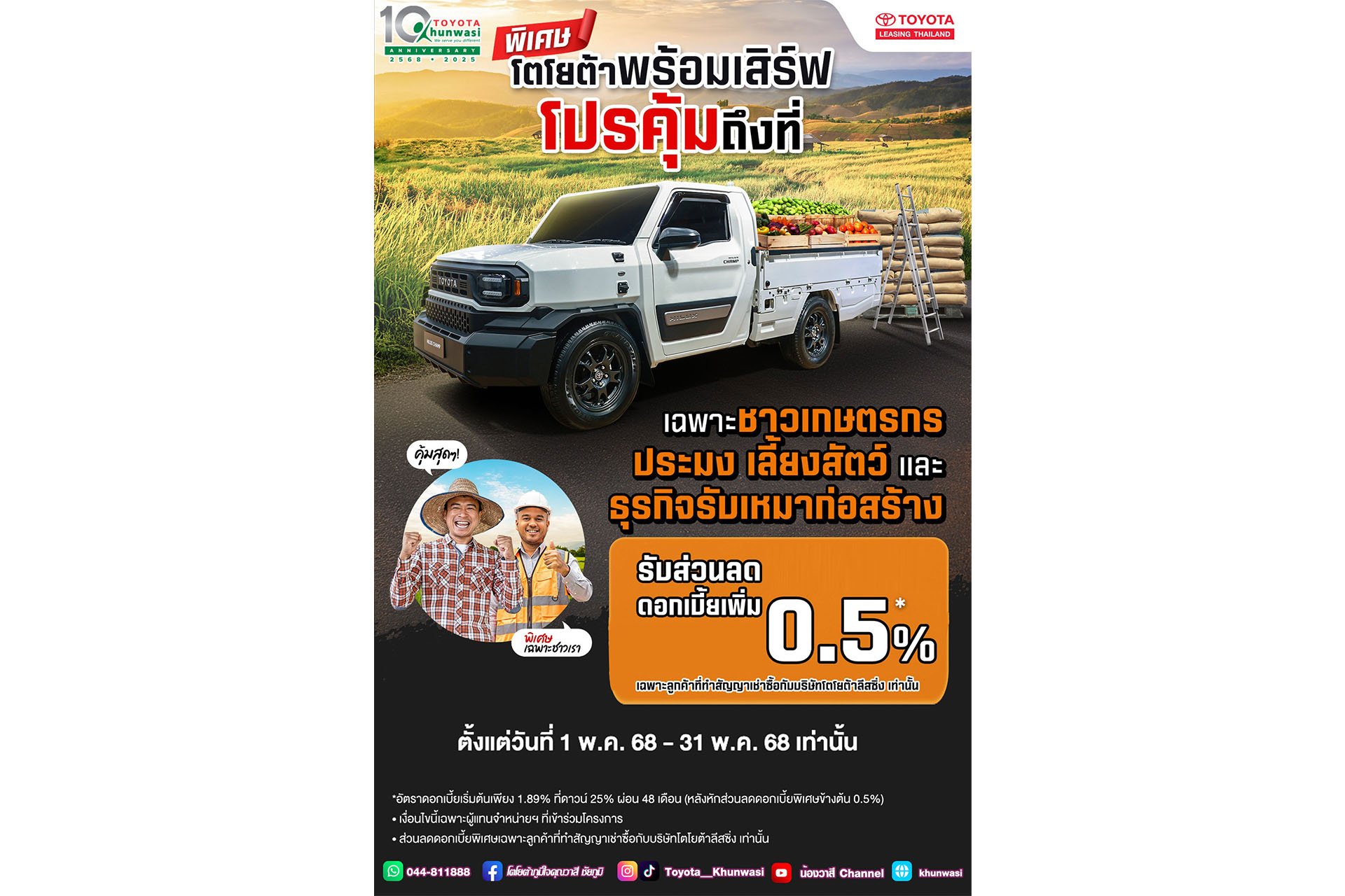 ชาวรับเหมาและเกษตรมีอึ้ง! เพราะโตโยต้าเขาจัดโปรฯ สุดคุ้มมาเสิร์ฟให้ถึงที่​