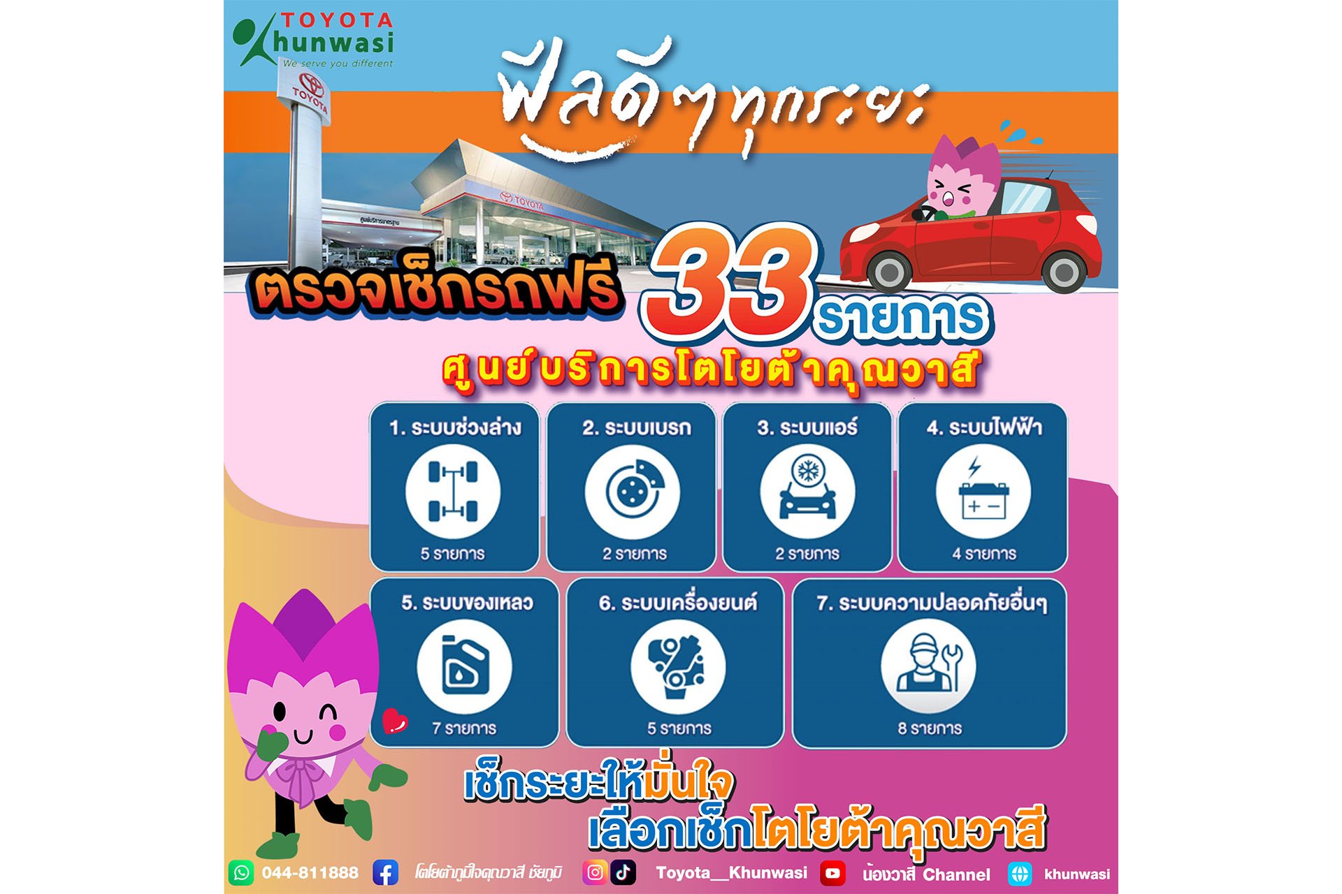 ฟีลดีๆ ทุกระยะ ตรวจเช็กสภาพรถเบื้องต้น