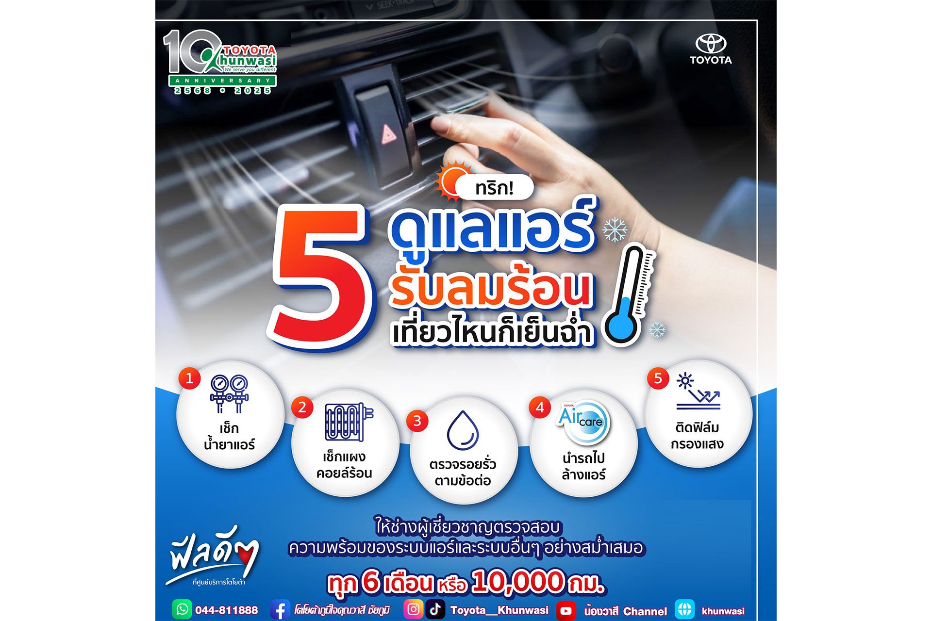 5 ทริกดูแลแอร์รถ ให้เย็นฉ่ำ ฟีลดีตลอดทริป  5 ทริกดูแลแอร์รถ ให้เย็นฉ่ำ ฟีลดีตลอดทริป