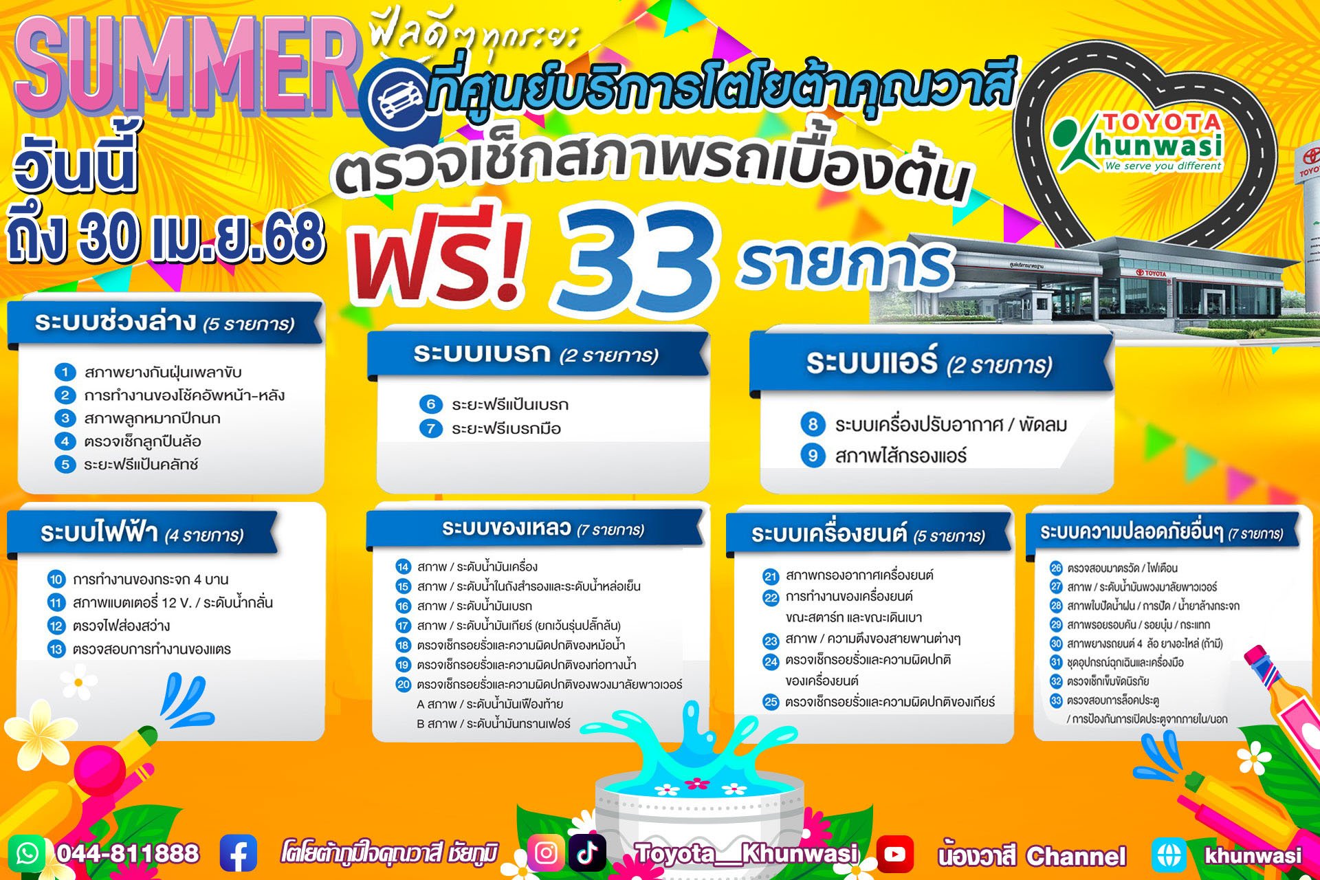 ซัมเมอร์นี้..นำรถเข้ามาเช็คความพร้อม เราดูแลให้