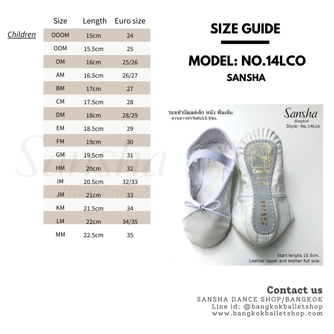 Sansha® Adult Full Sole Leather Ballet Shoes Star 14l Sansha® Adult Full Sole Leather Ballet Shoes Star 14l