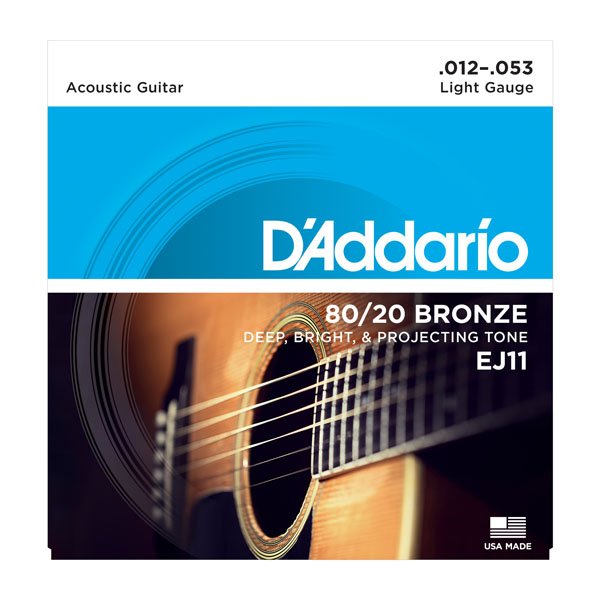 D'Addario EJ11 80/20 Bronze Acoustic Light 12-53