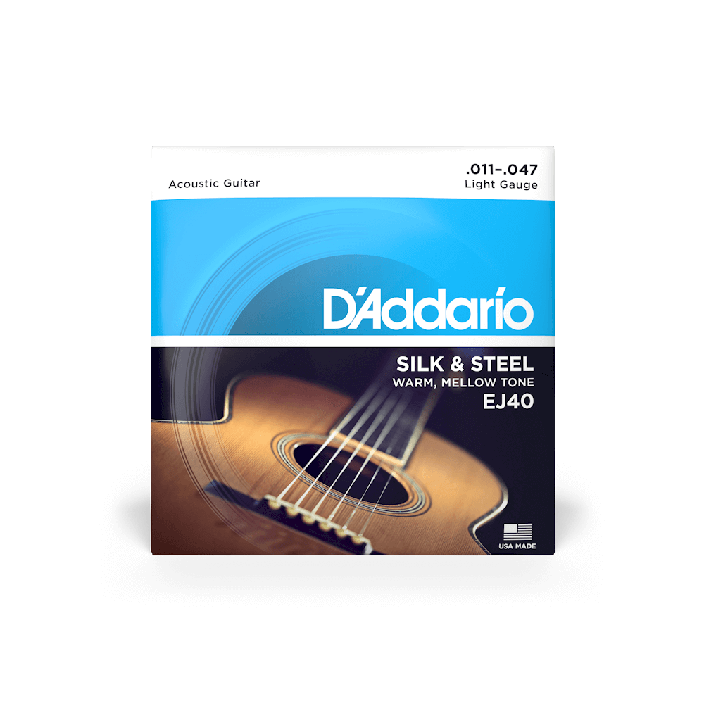 D'Addario EJ40 Silk and Steel Folk Acoustic Light 11-47
