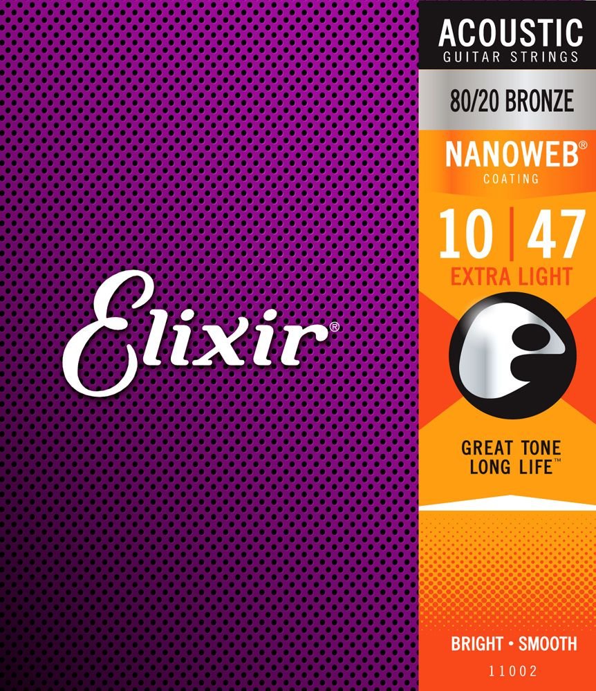 Elixir 80/20 Bronze Nanoweb Anti-rust Extra light 10-47