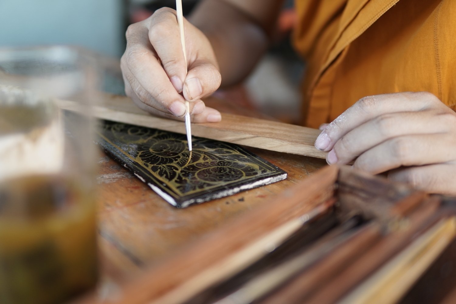The gold leaf adornment of Buddhist  The gold leaf adornment of Buddhist
