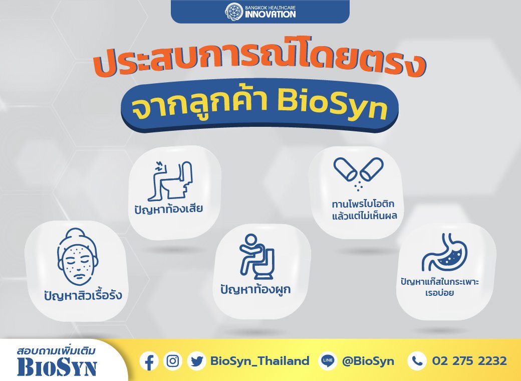 ประสบการณ์โดยตรงจากลูกค้า BioSyn ประสบการณ์โดยตรงจากลูกค้า BioSyn