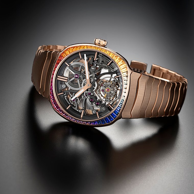 H. MOSER & CIE. Streamliner Tourbillon Skeleton Rainbow 