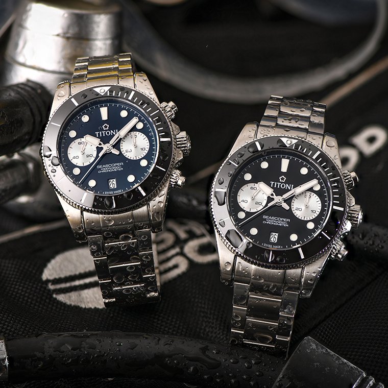 TITONI SEASCOPER 300 Bi-Compax Chronograph
