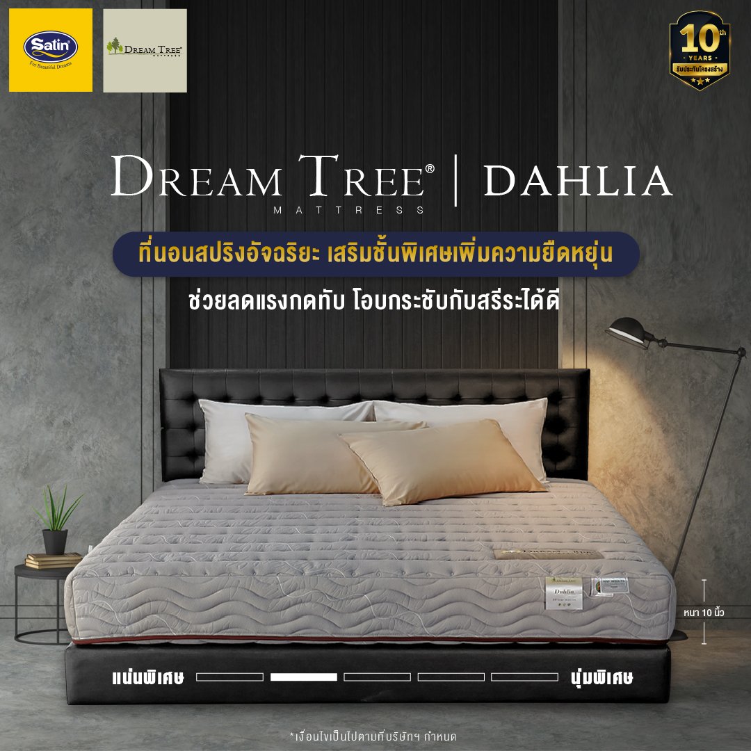 ที่นอน Dream Tree รุ่น DHALIA สีเทา