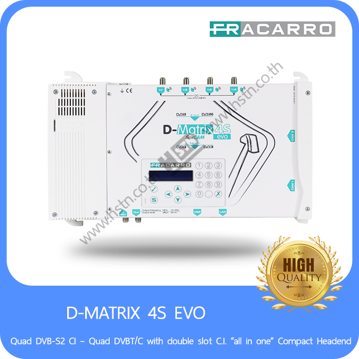 D-MATRIX-4S EVO Quad DVB-S2 CI – Quad DVBT/C with double slot C.I. “all in one” Compact Headend