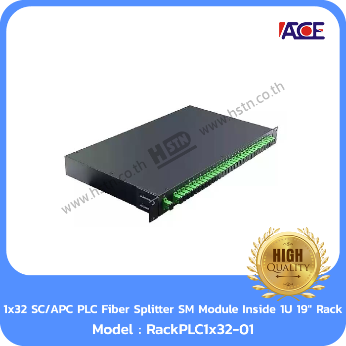 1x32 SC-APC PLC Fiber Splitter SM Module Inside 1U 19in Rack Model-RackPLC1x32-01