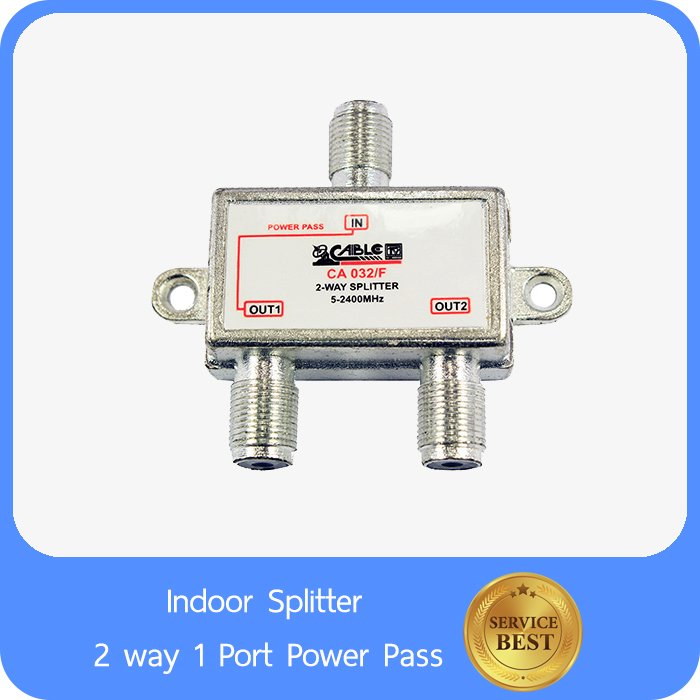 Indoor Splitter 2 way 1 Port Power Pass 