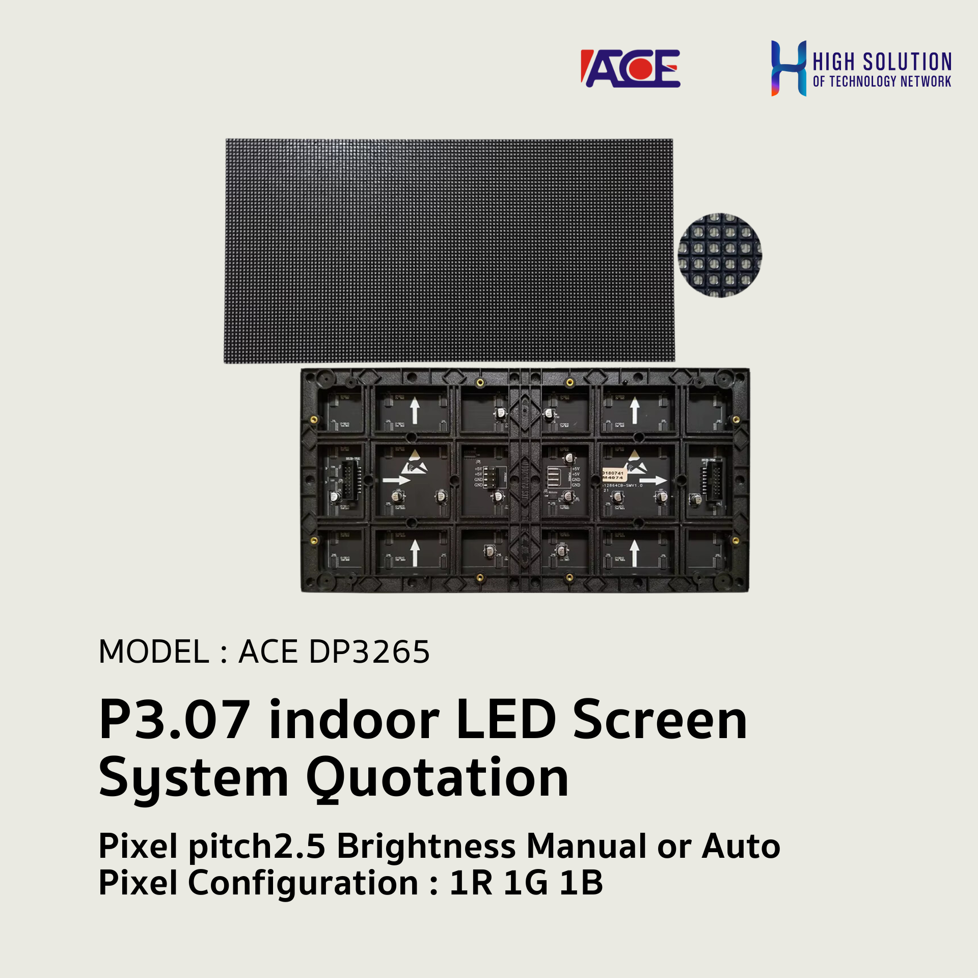 ACE DP3265 Indoor LED Screen System Quotation P3.07