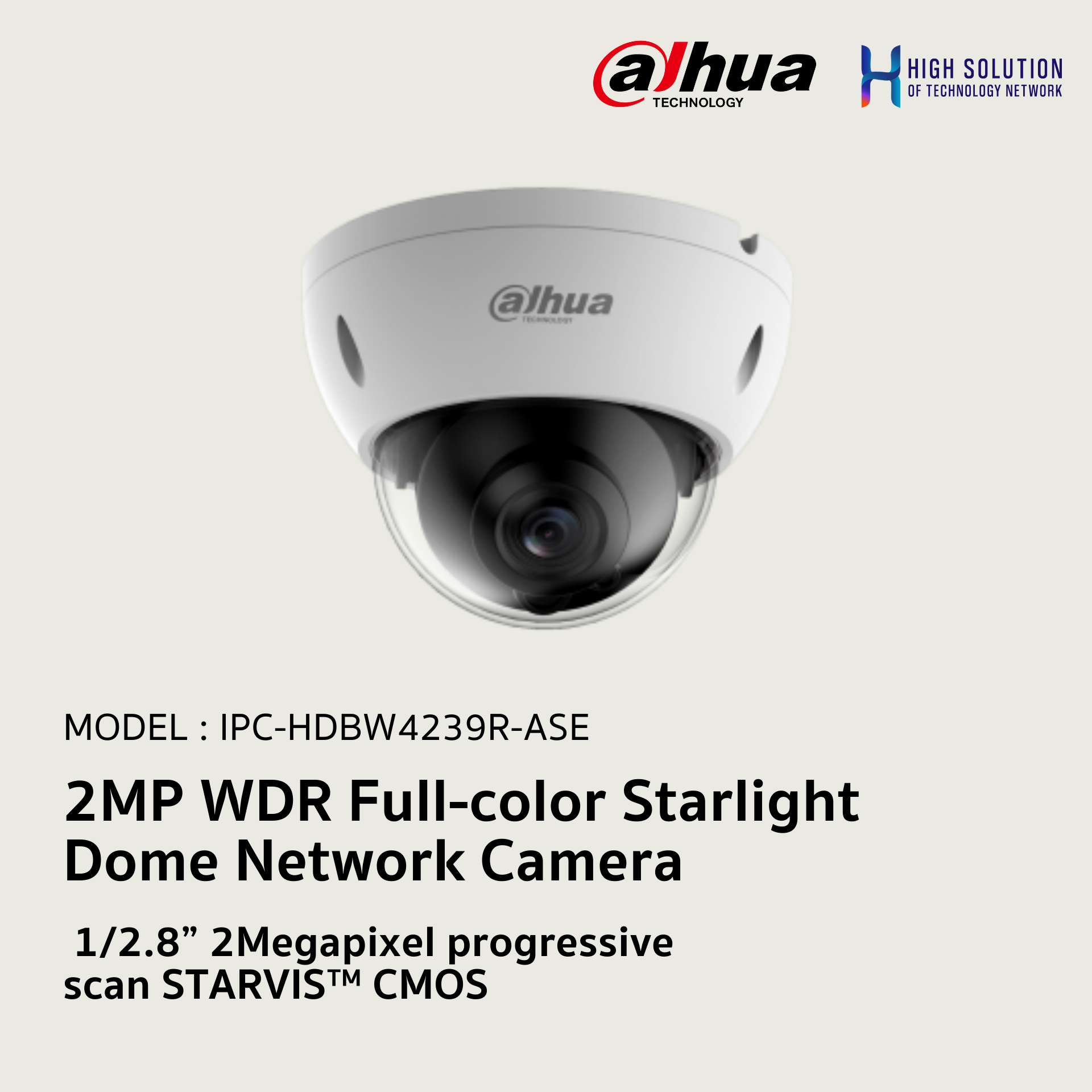 IPC-HDBW4239R-ASE Dahua 2MP WDR Full-color Starlight Dome Network Camera IP Camera CCTV Camera