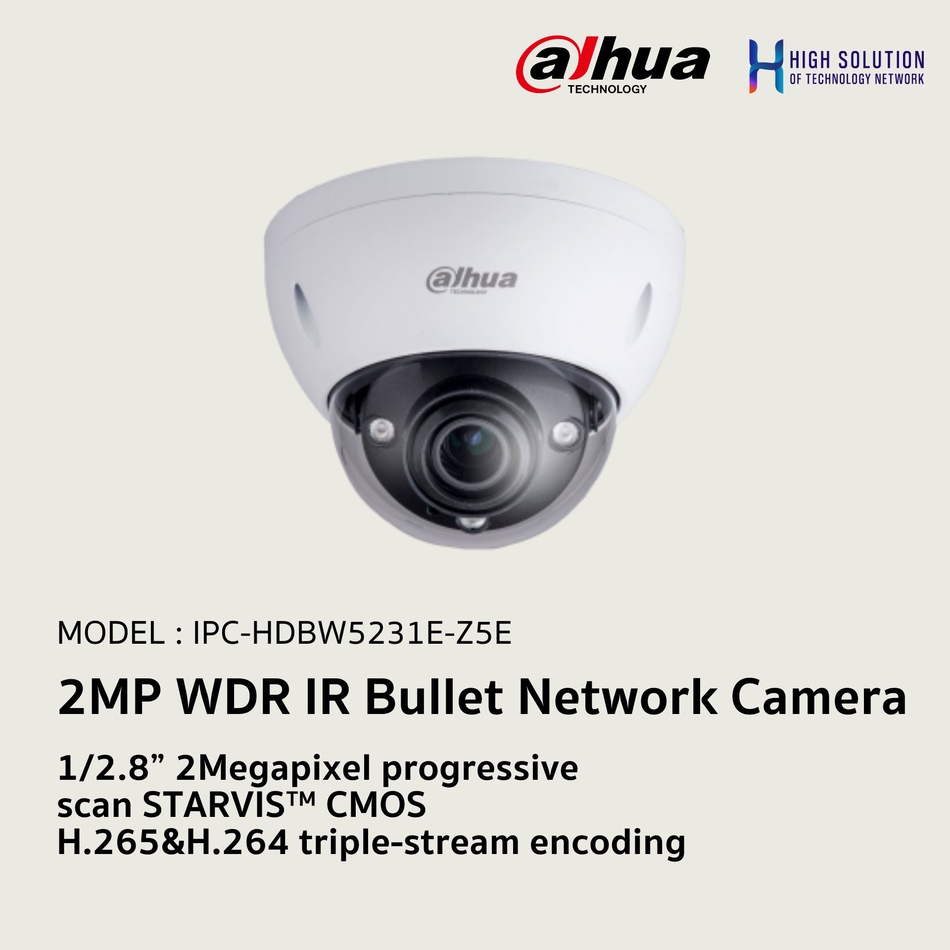 IPC-HDBW5231E-Z5E Dahua 2MP WDR IR Dome Network Camera IP Camera CCTV Camera