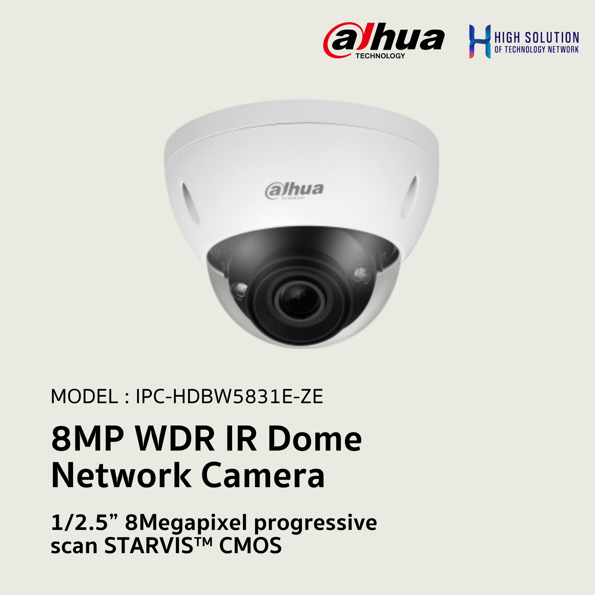IPC-HDBW5831E-ZE Dahua 8MP WDR IR Dome Network Camera IP Camera CCTV Camera
