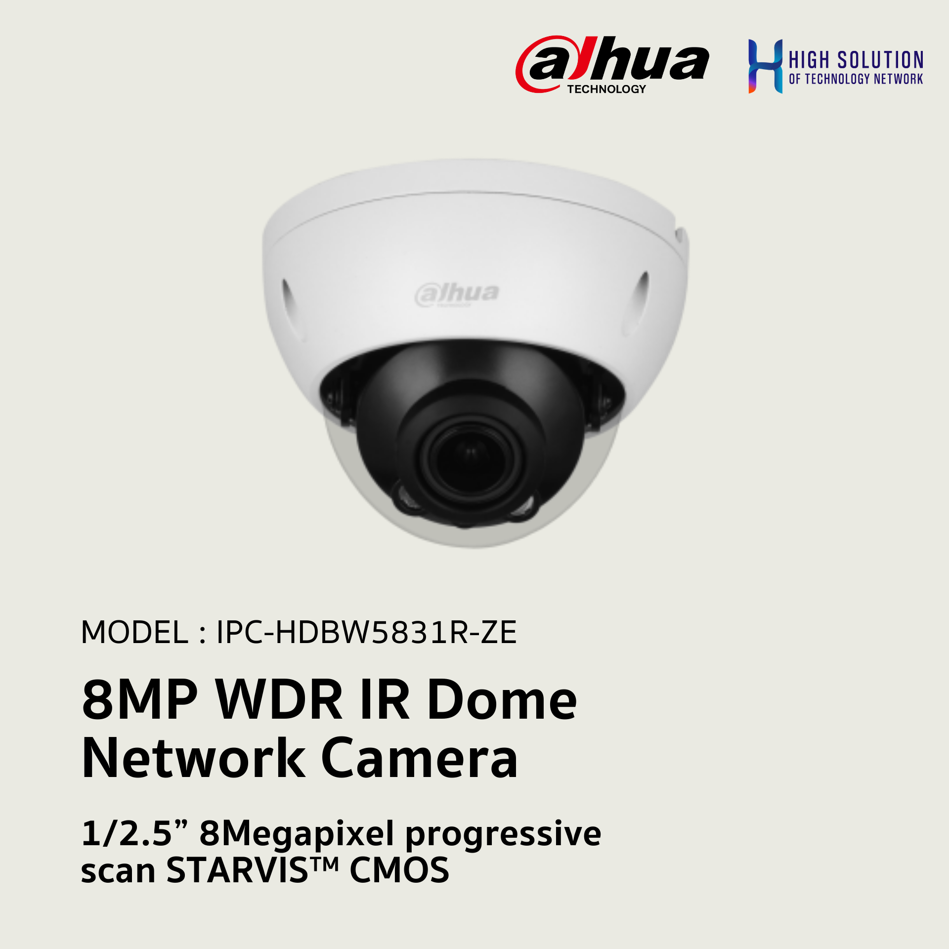 IPC-HDBW5831R-ZE Dahua 8MP WDR IR Dome Network Camera IP Camera CCTV Camera