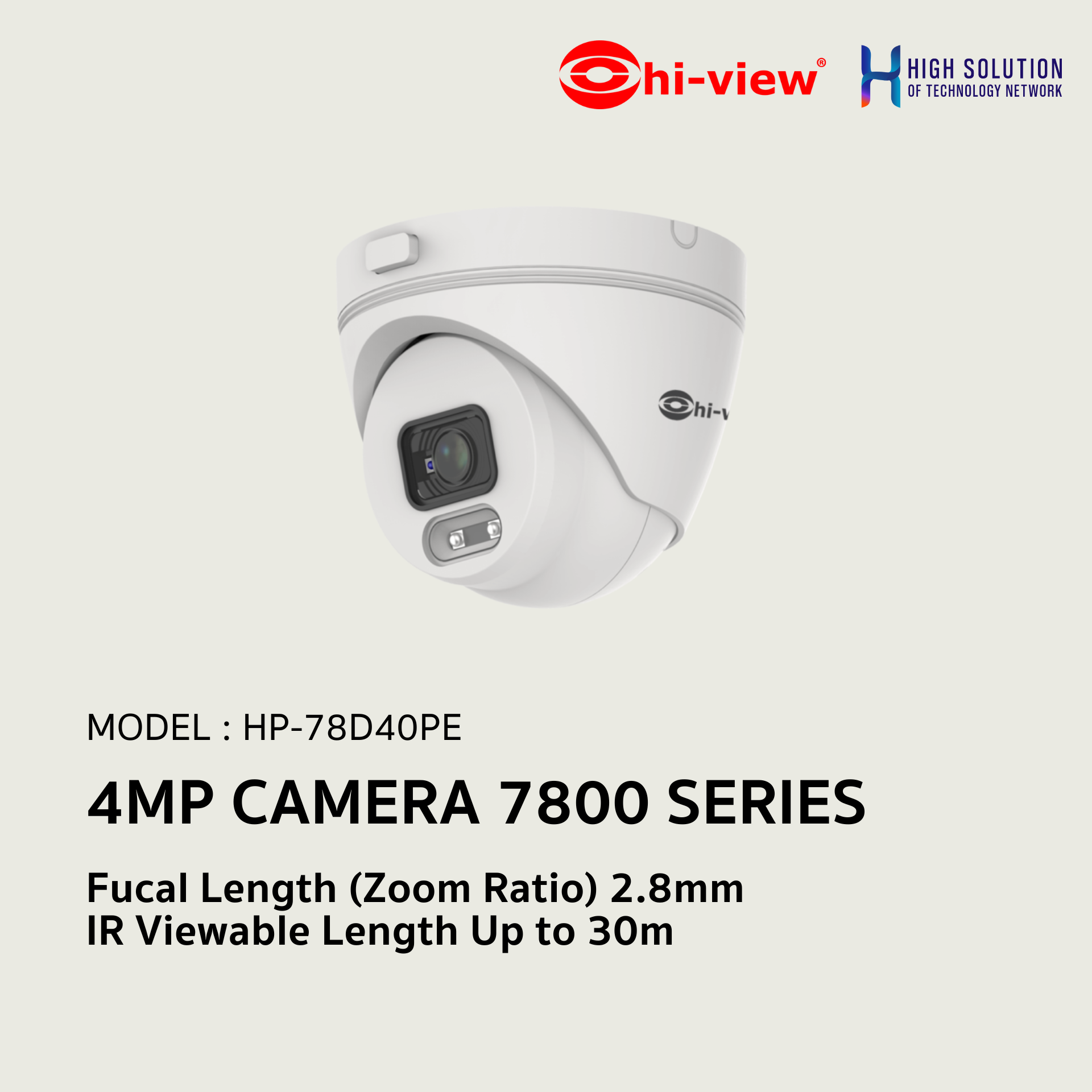 Hi Video Camera HP-78D40PE Hi-View 4MP CAMERA 7800 SERIES NETWORK CAMERA IP Camera CCTV ...