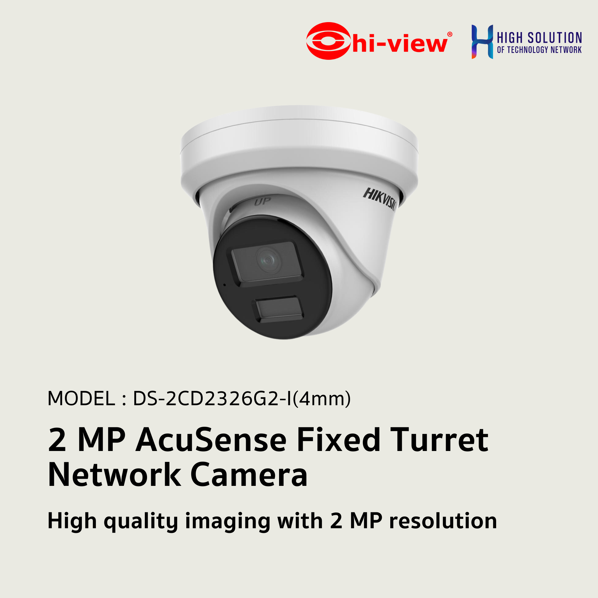DS-2CD2326G2-I Hikvision 2 MP AcuSense Fixed Turret Network Camera IP Camera CCTV Camera (4mm)