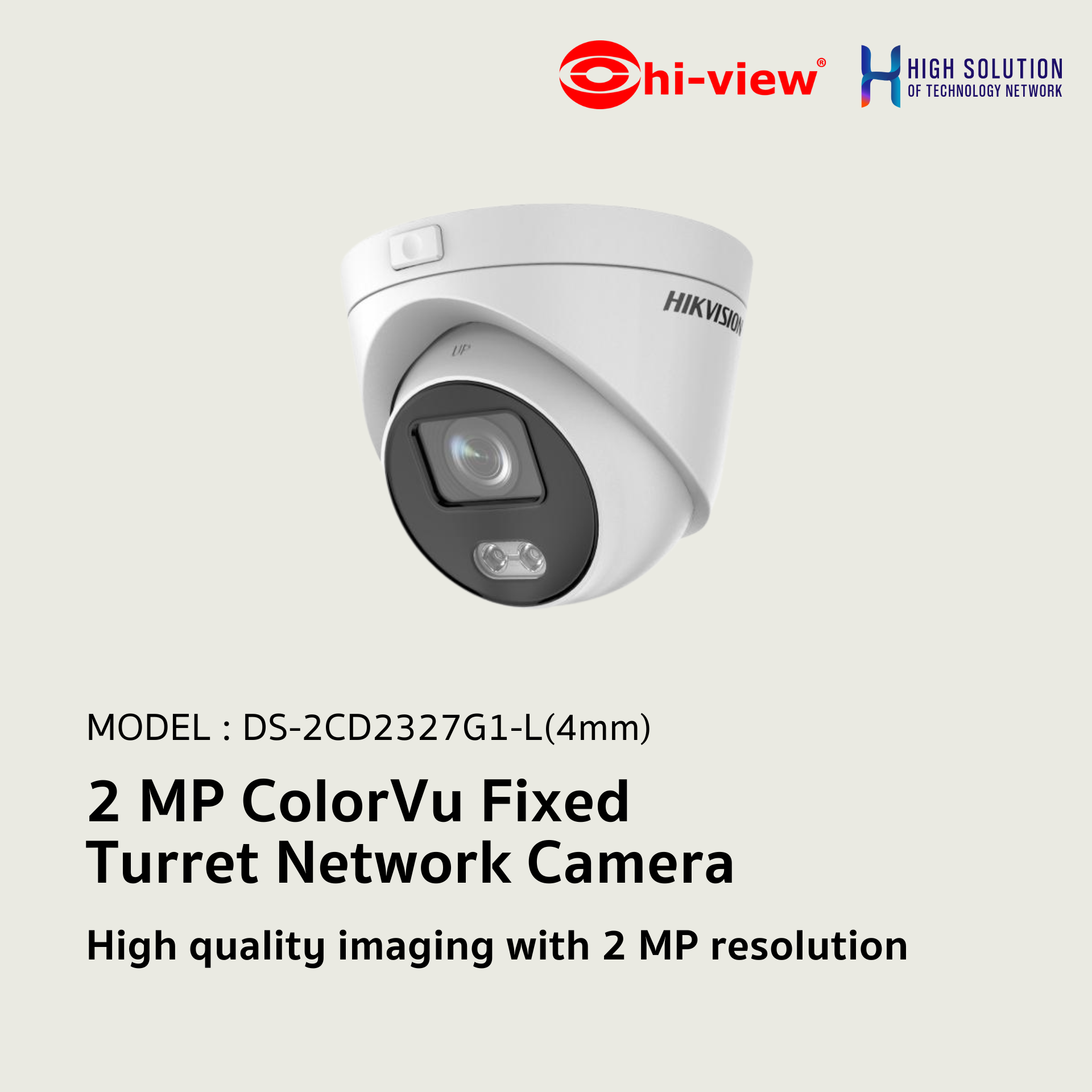 DS-2CD2327G1-L Hikvision 2 MP ColorVu Fixed Turret Network Camera IP Camera CCTV Camera (4mm) EOL