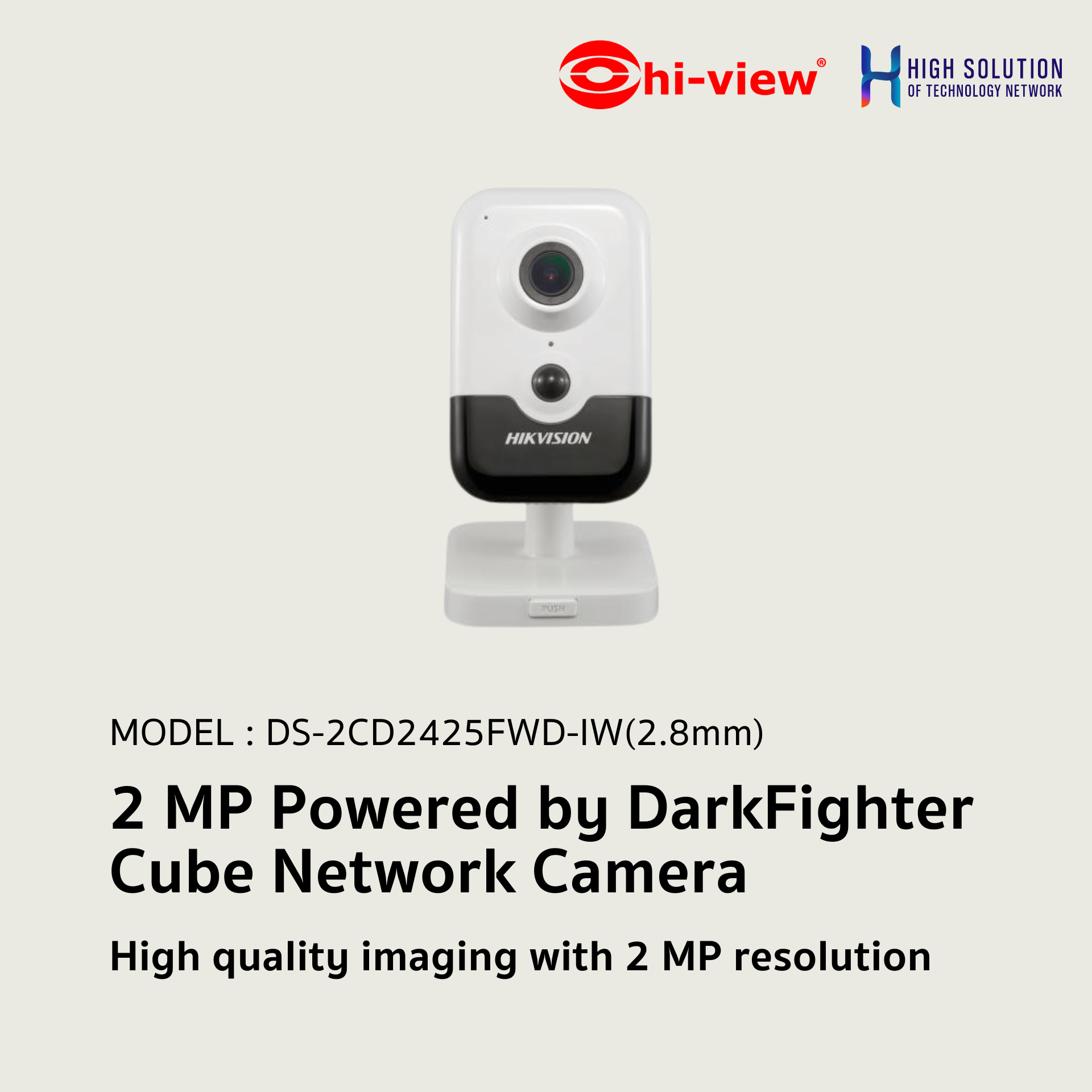 DS-2CD2425FWD-IW Hikvision 2 MP Powered by DarkFighter Cube Network Camera IP Camera CCTV Camera (2.8mm) EOL