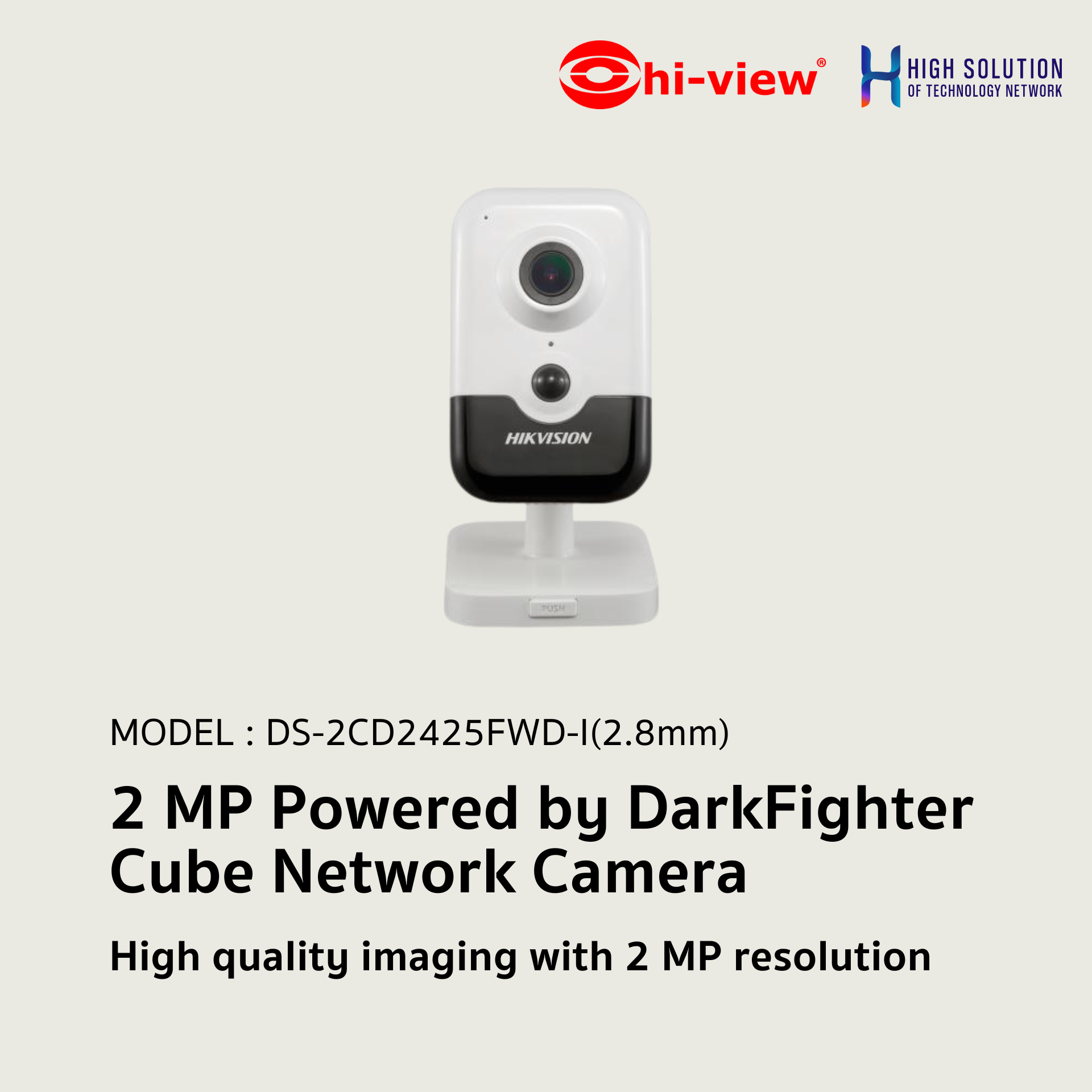 DS-2CD2425FWD-I Hikvision 2 MP Powered by DarkFighter Cube Network Camera IP Camera CCTV Camera (2.8mm) EOL