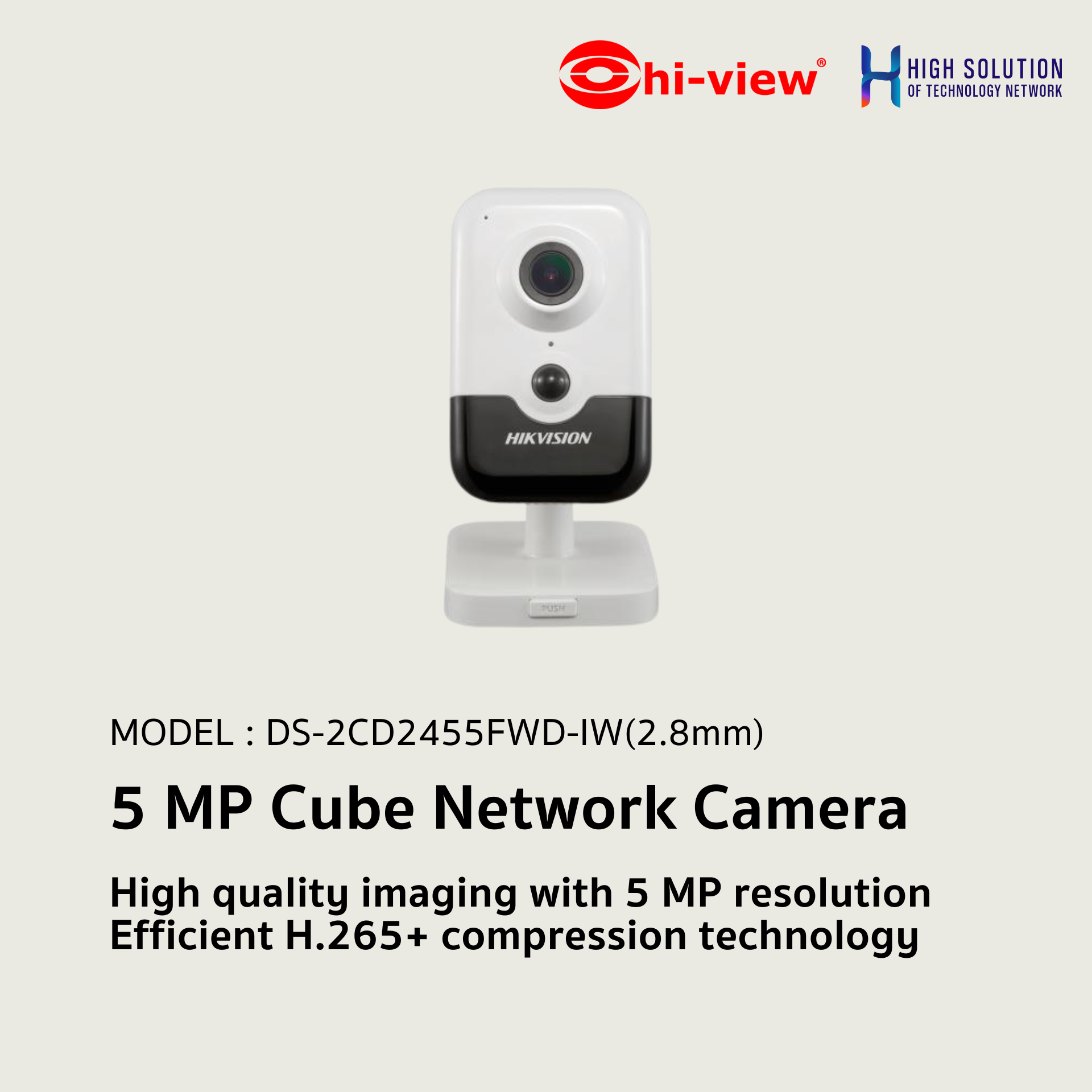 DS-2CD2455FWD-IW Hikvision 5 MP Cube Network Camera IP Camera CCTV Camera (2.8mm) EOL