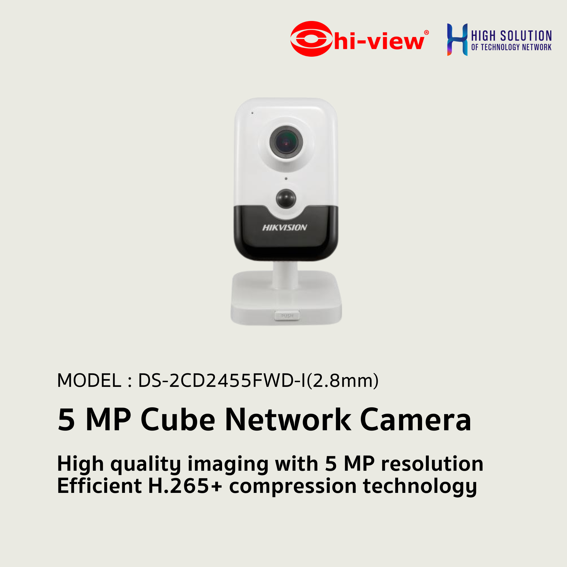 DS-2CD2455FWD-I Hikvision 5 MP Cube Network Camera IP Camera CCTV Camera (2.8mm) EOL