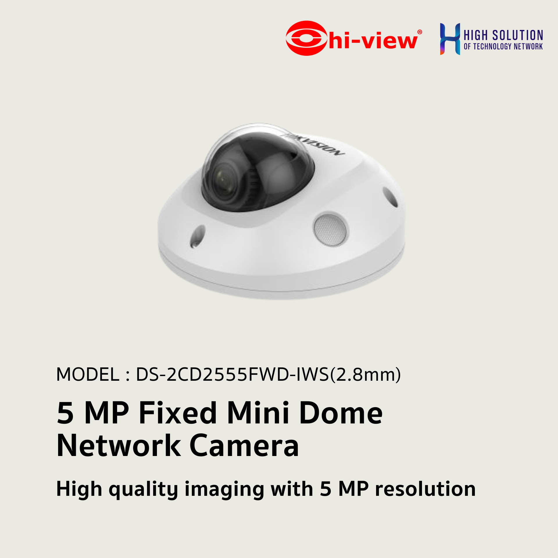 DS-2CD2555FWD-IWS Hikvision 5 MP Fixed Mini Dome Network Camera IP Camera CCTV Camera (2.8mm) EOL