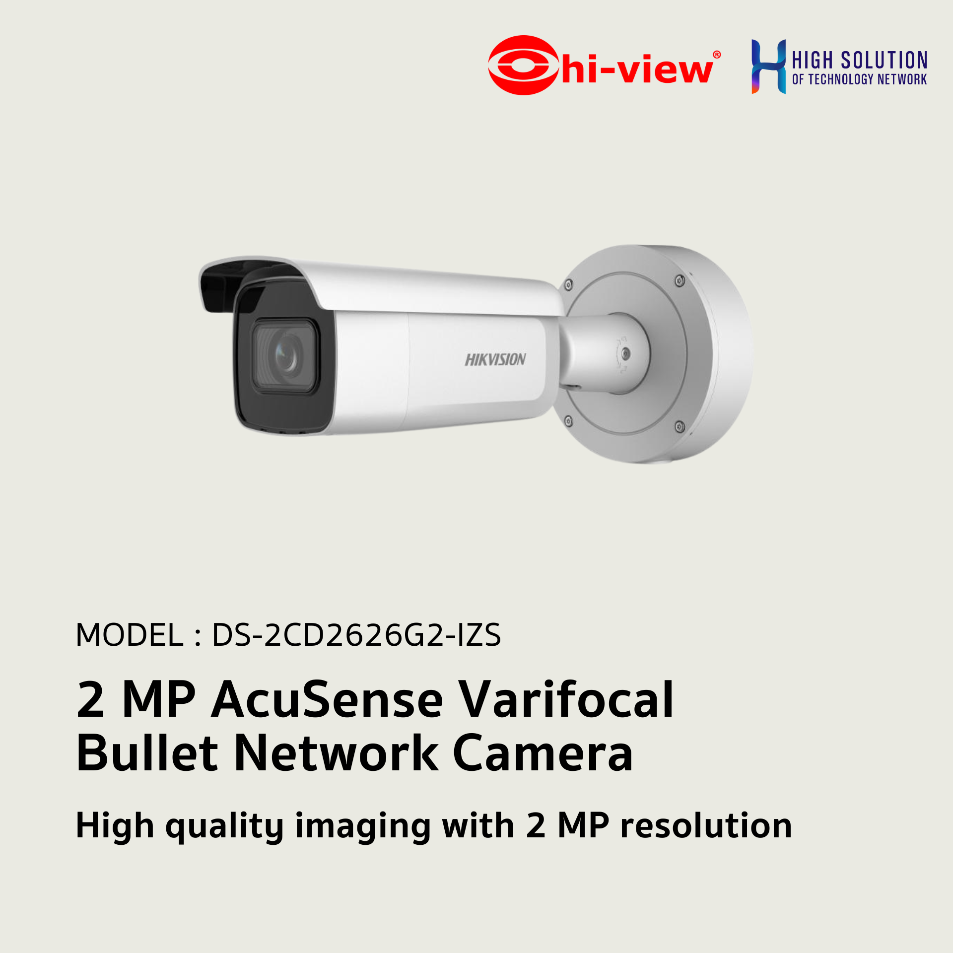 DS-2CD2626G2-IZS Hikvision 2 MP AcuSense Varifocal Bullet Network Camera IP Camera CCTV Camera (2.8-12mm)