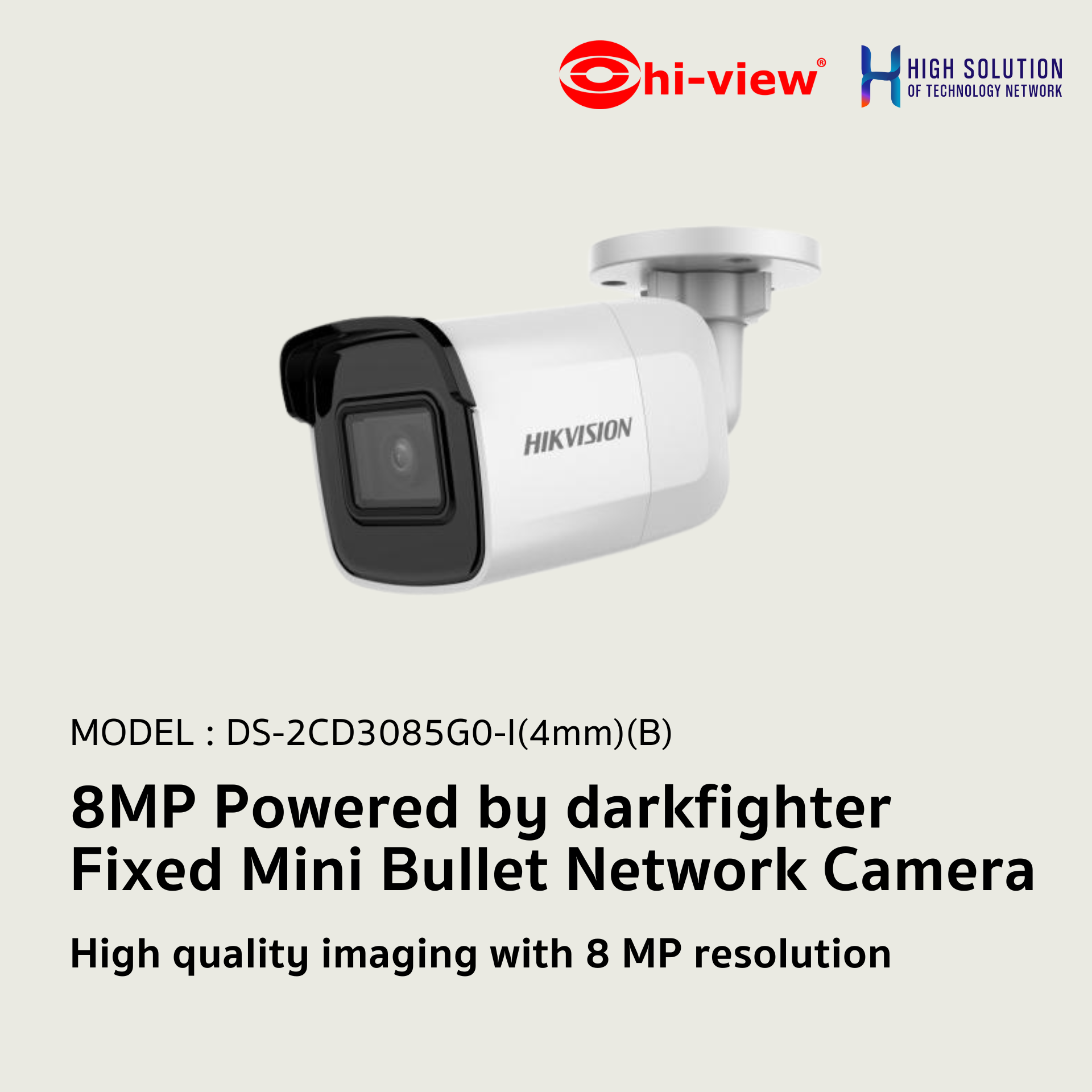 DS-2CD3085G0-I(B) Hikvision 8MP Powered by darkfighter Fixed Mini Bullet Network Camera IP Camera CCTV Camera (4mm) EOL