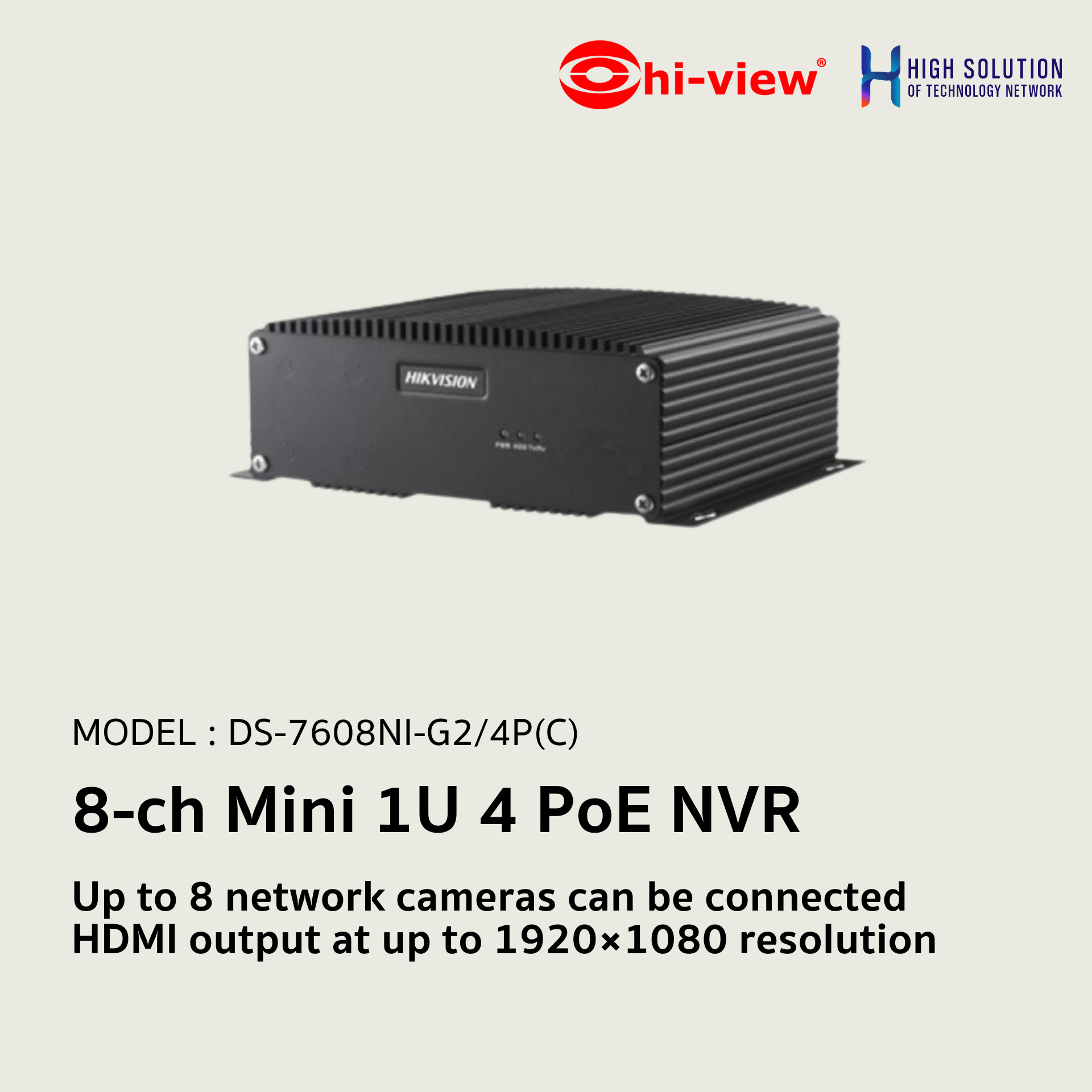 DS-7608NI-G2/4P(C) Hikvision 8-ch Mini 1U 4 PoE NVR