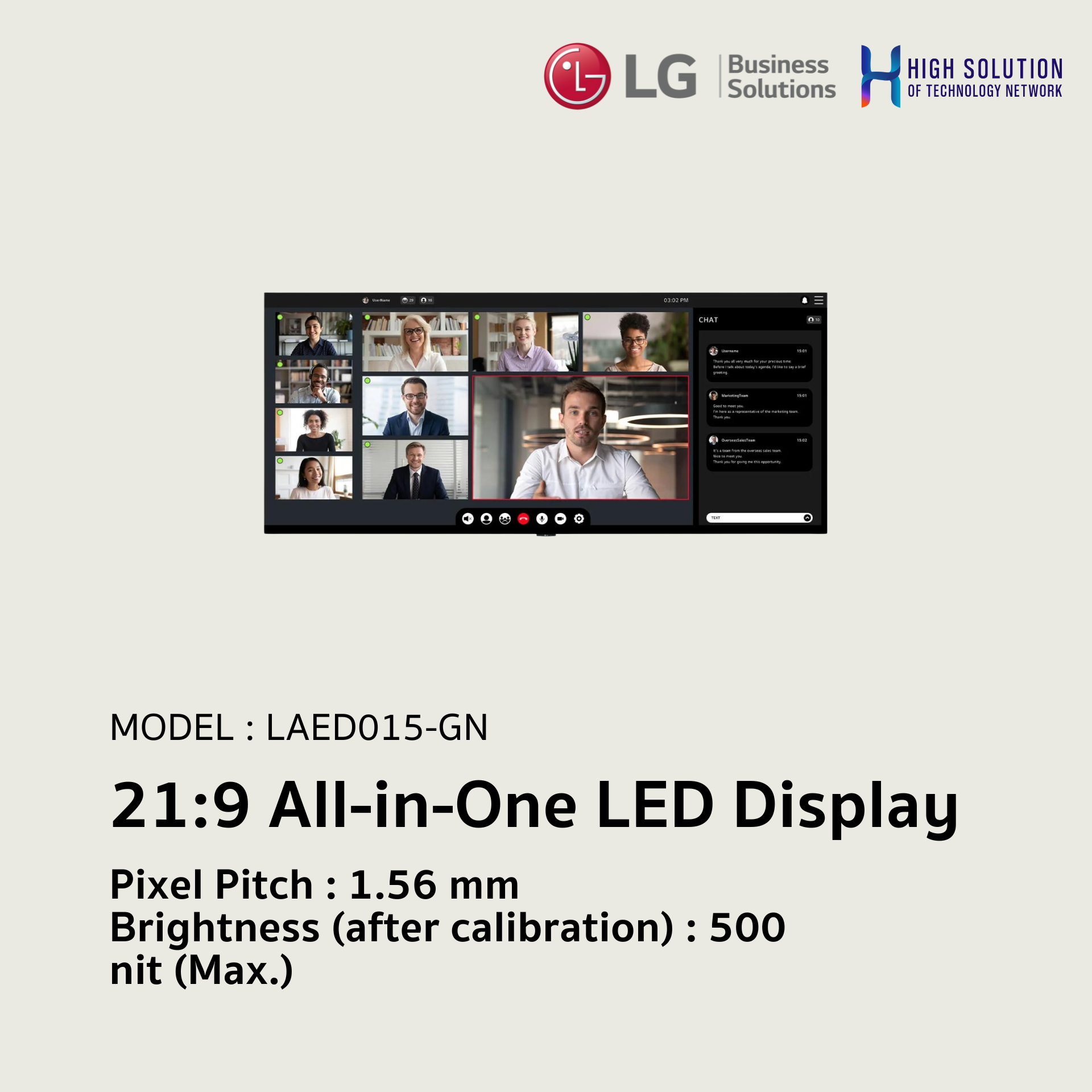 LAED015-GN LG 21:9 All-in-One LED Display Embedded System Controller and Built-in Speaker