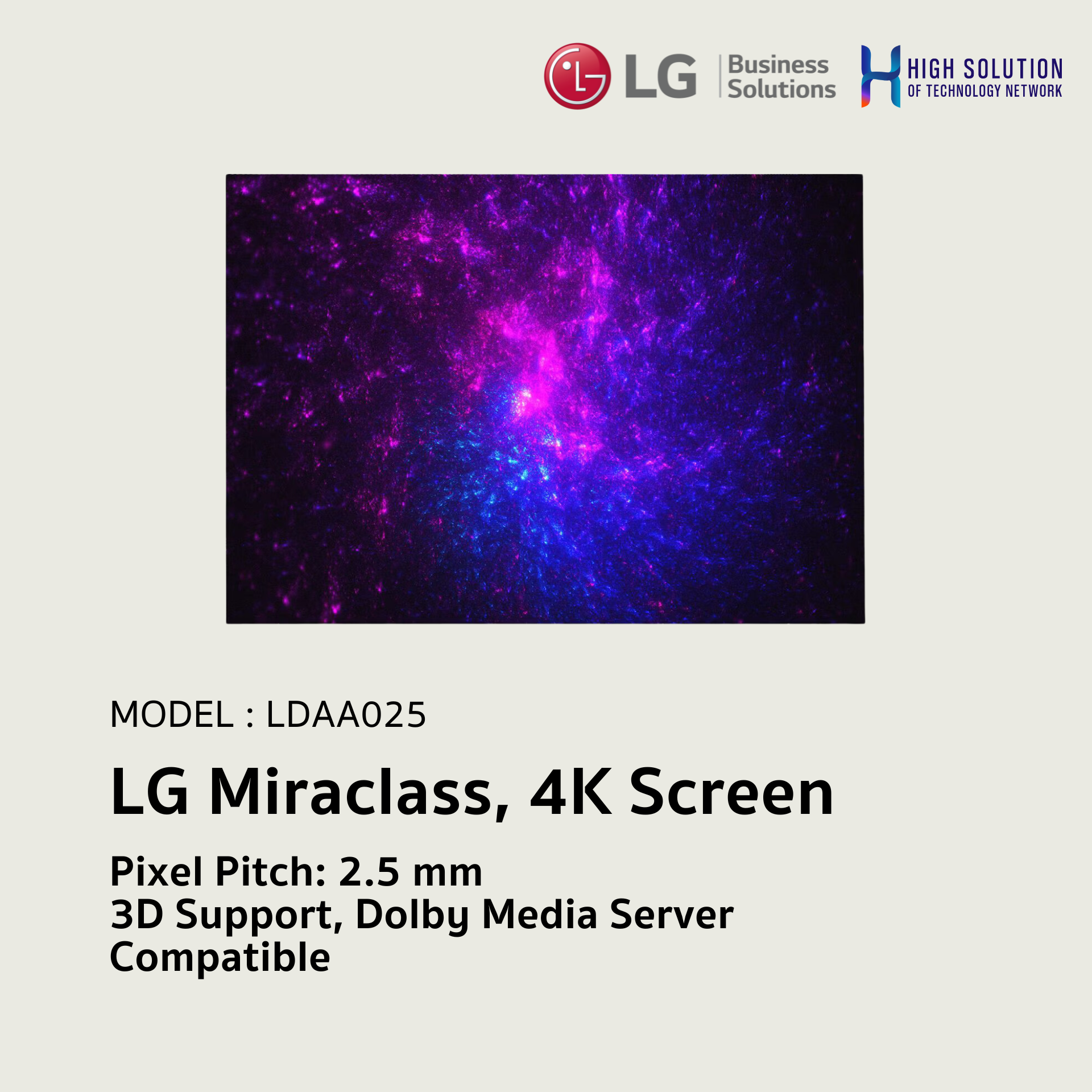 LDAA025 LG Miraclass, 4K Screen 3D Support, Dolby Media Server Compatible