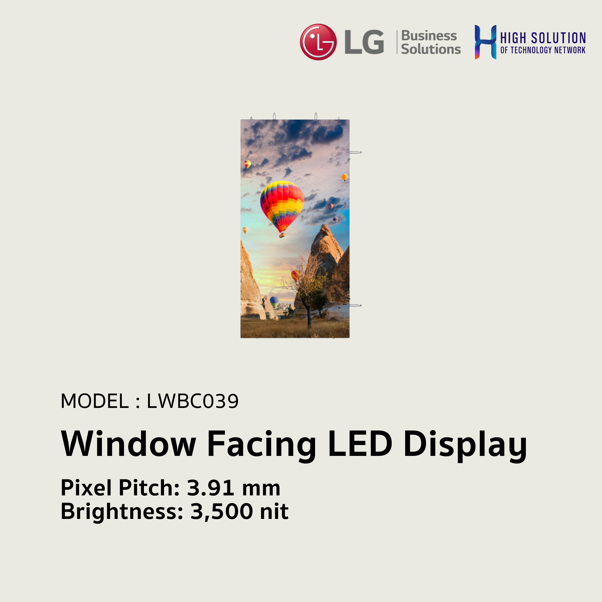 LWBC039 LG Window Facing LED Display Quick Lock & Flip Design P3.91