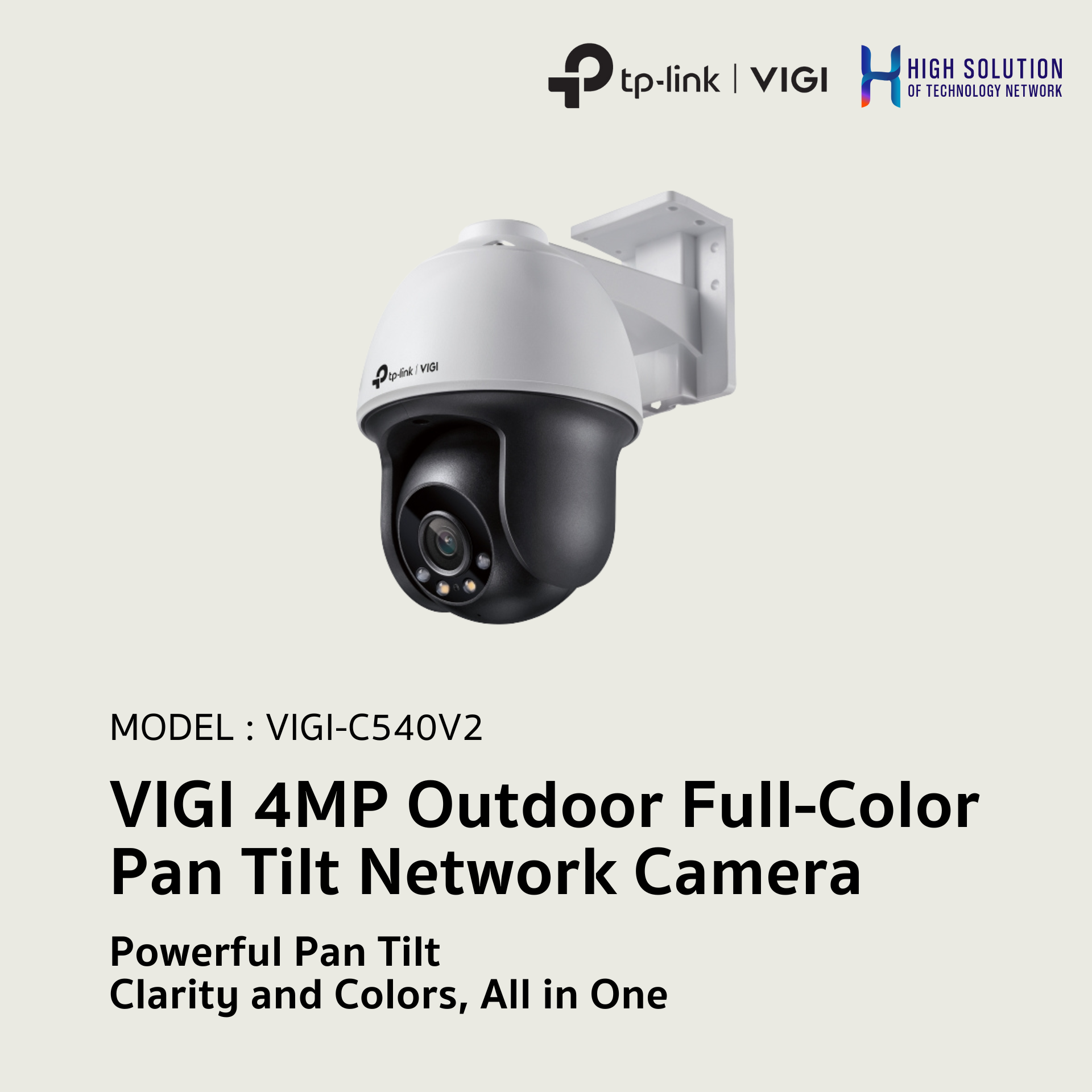 VIGI-C540V2  TP-LINK  VIGI 4MP Outdoor Full-Color Pan Tilt Network Camera IP Camera CCTV Camera