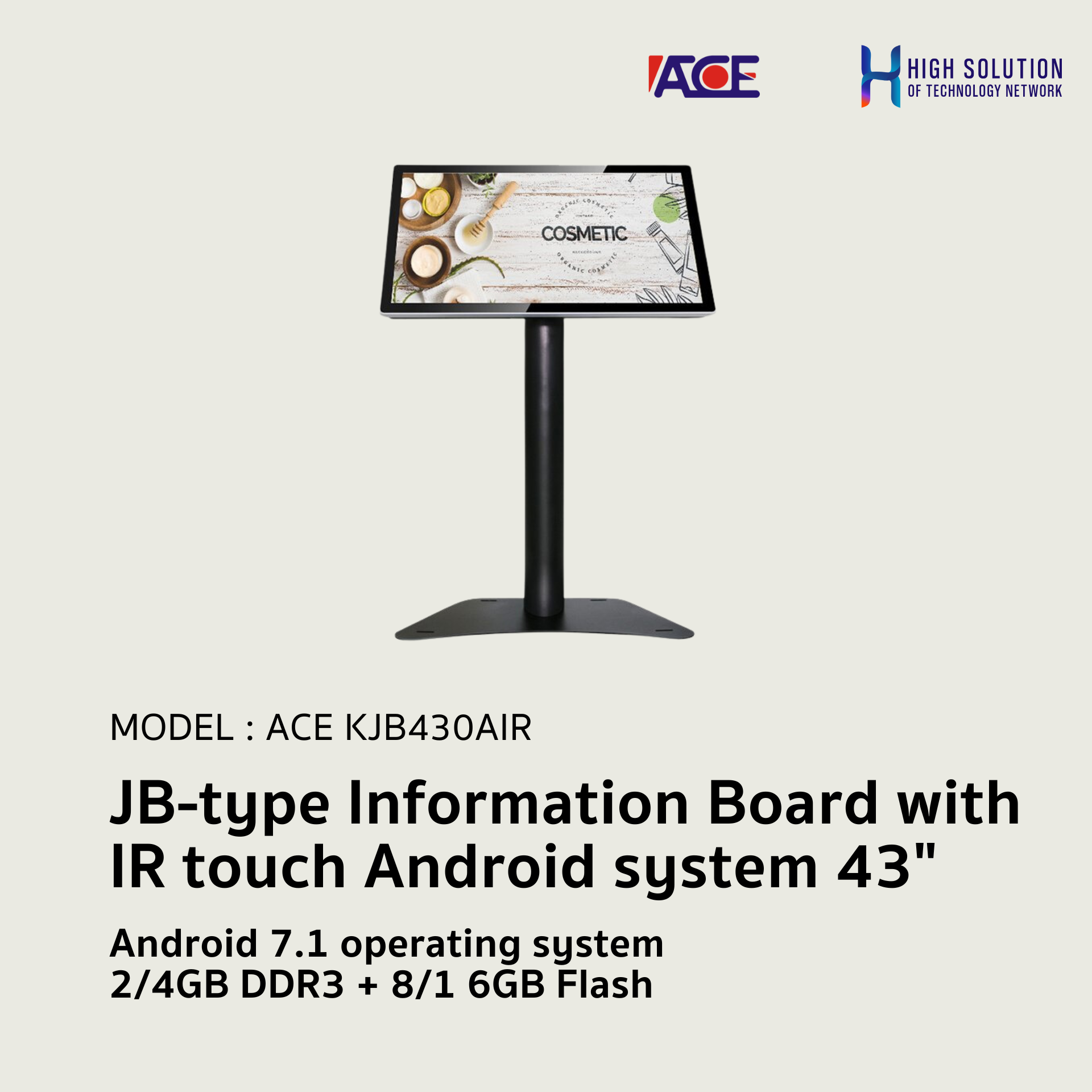 JB-type Information Board with IR touch Android system 43"