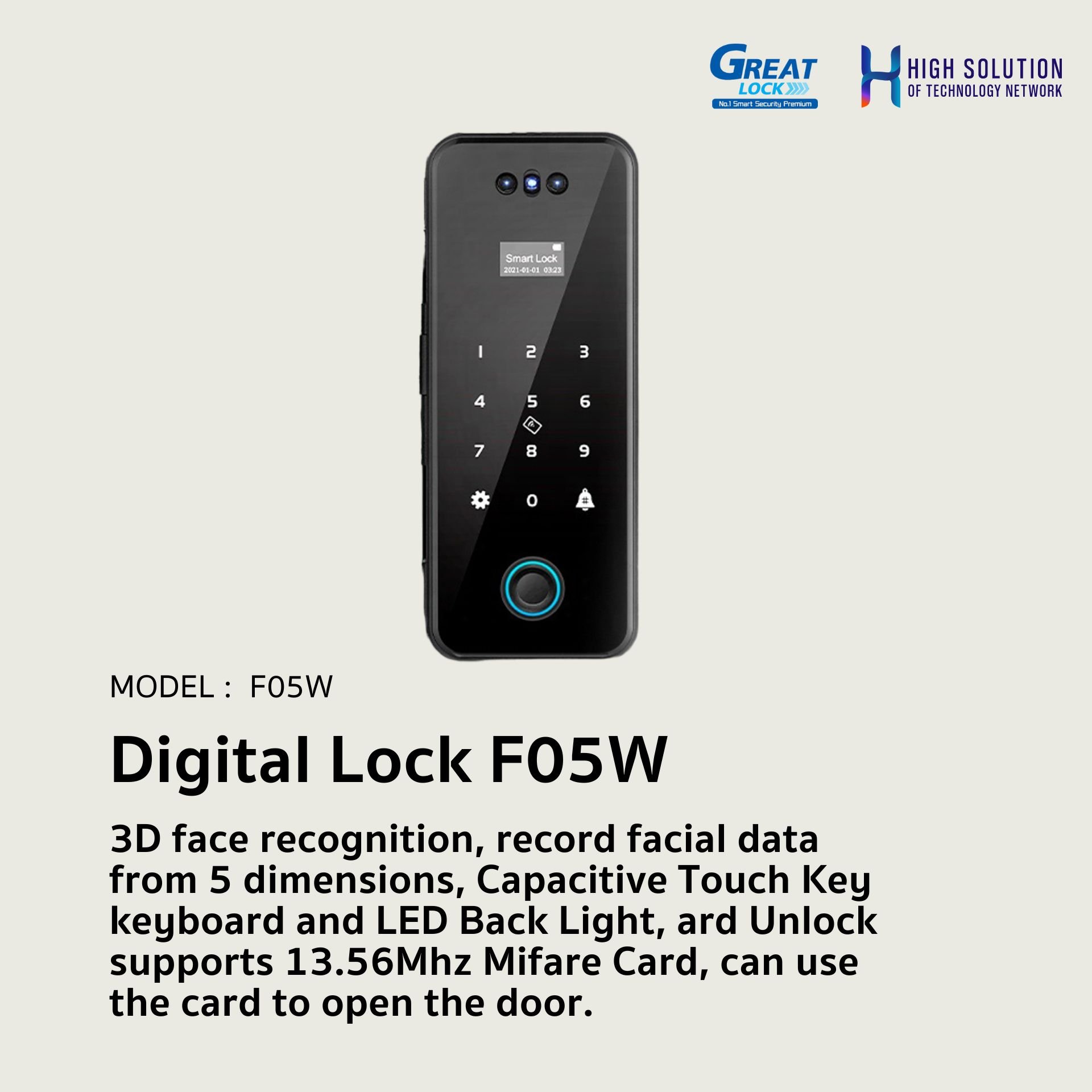 F05W GREATLOCK Home Digital Door Lock Design - hstn