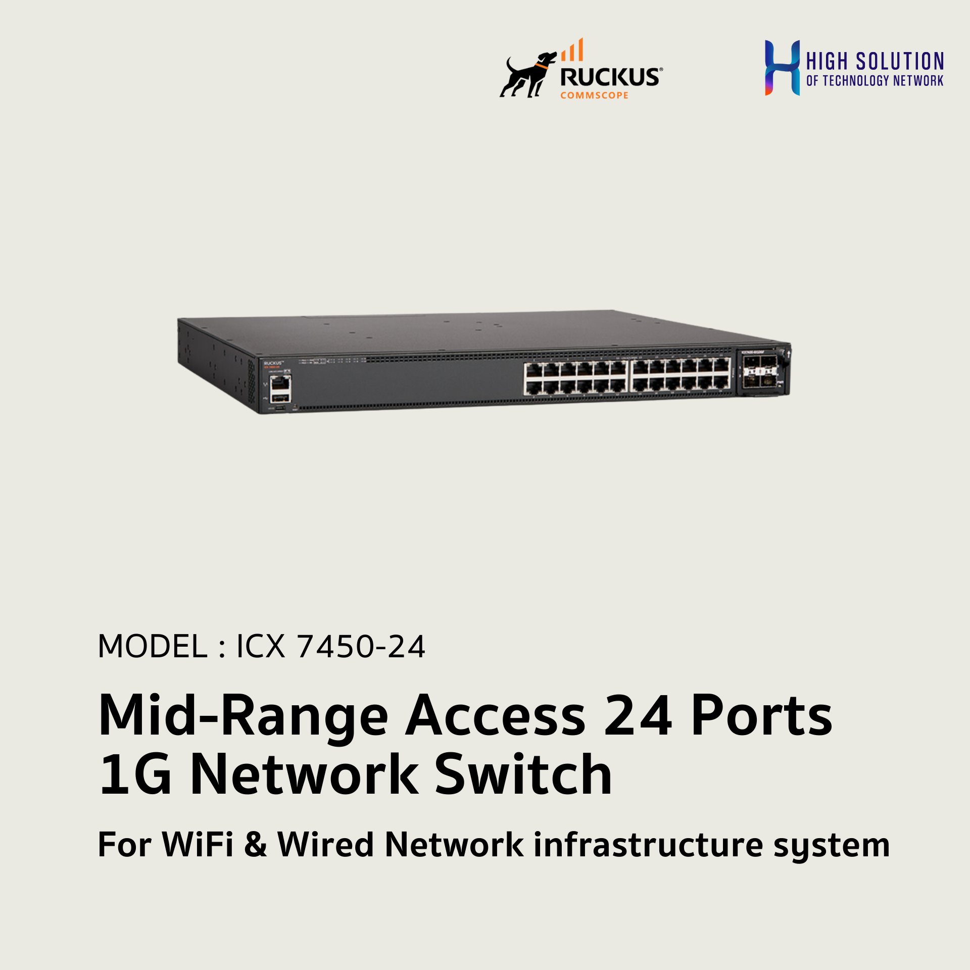 Wire Ruckus ICX 7450-24 RUCKUS Mid-Range Access 24 Ports 1G Switch Network system ...