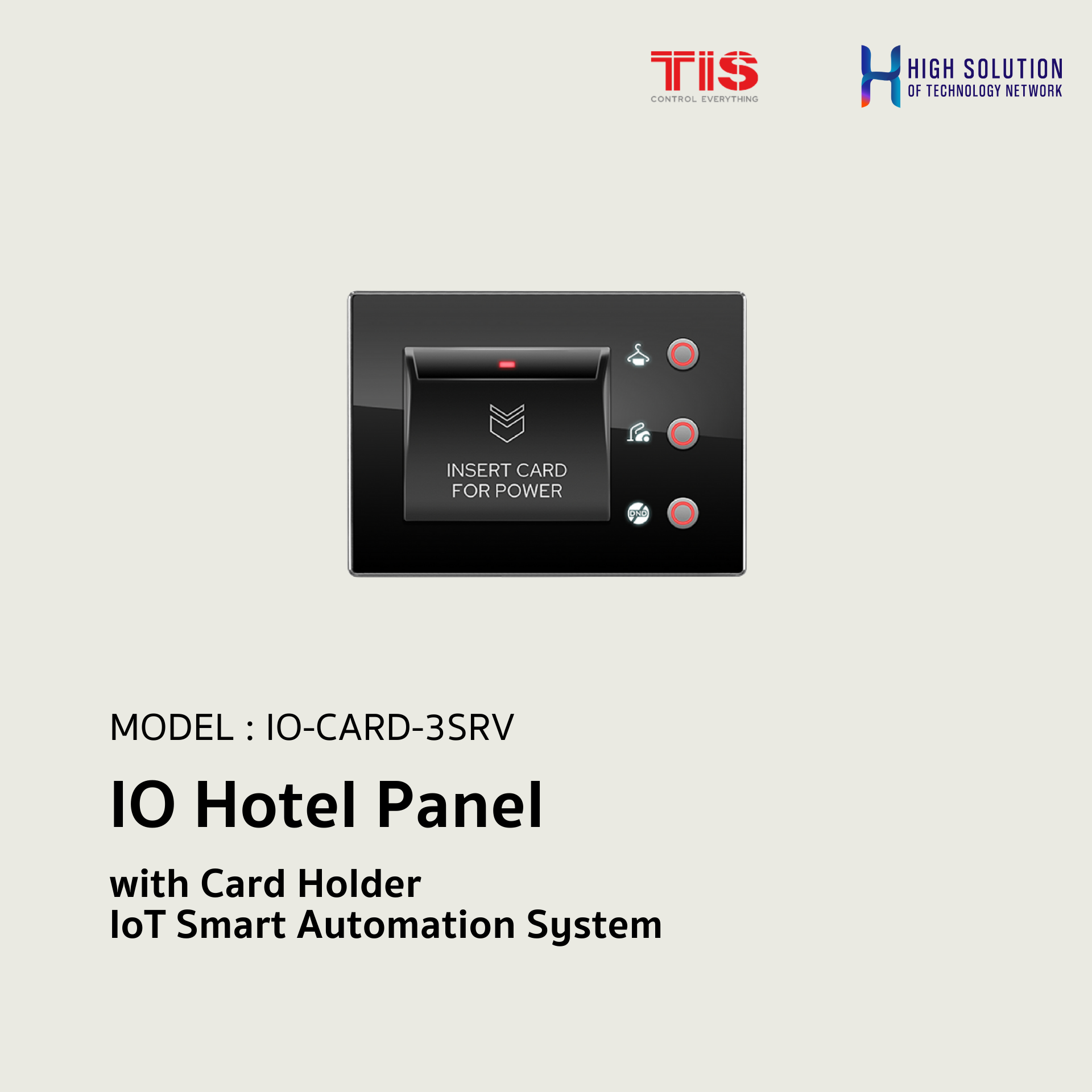 IO-CARD-3SRV, TIS, IO Hotel Panel with Card Holder - IoT Smart Automation System
