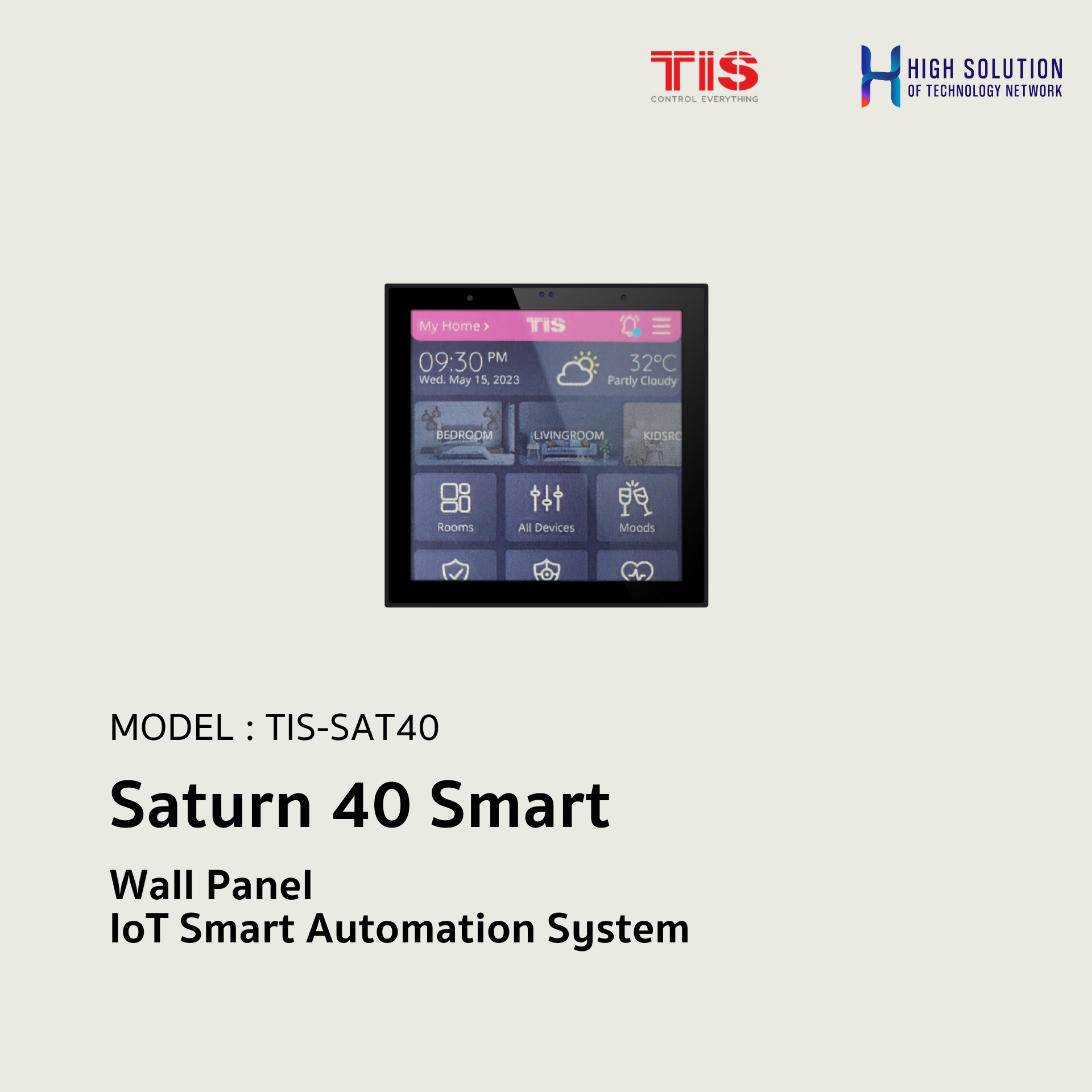 TIS-SAT40, TIS, Saturn 40 Smart Wall Panel - IoT Smart Automation System