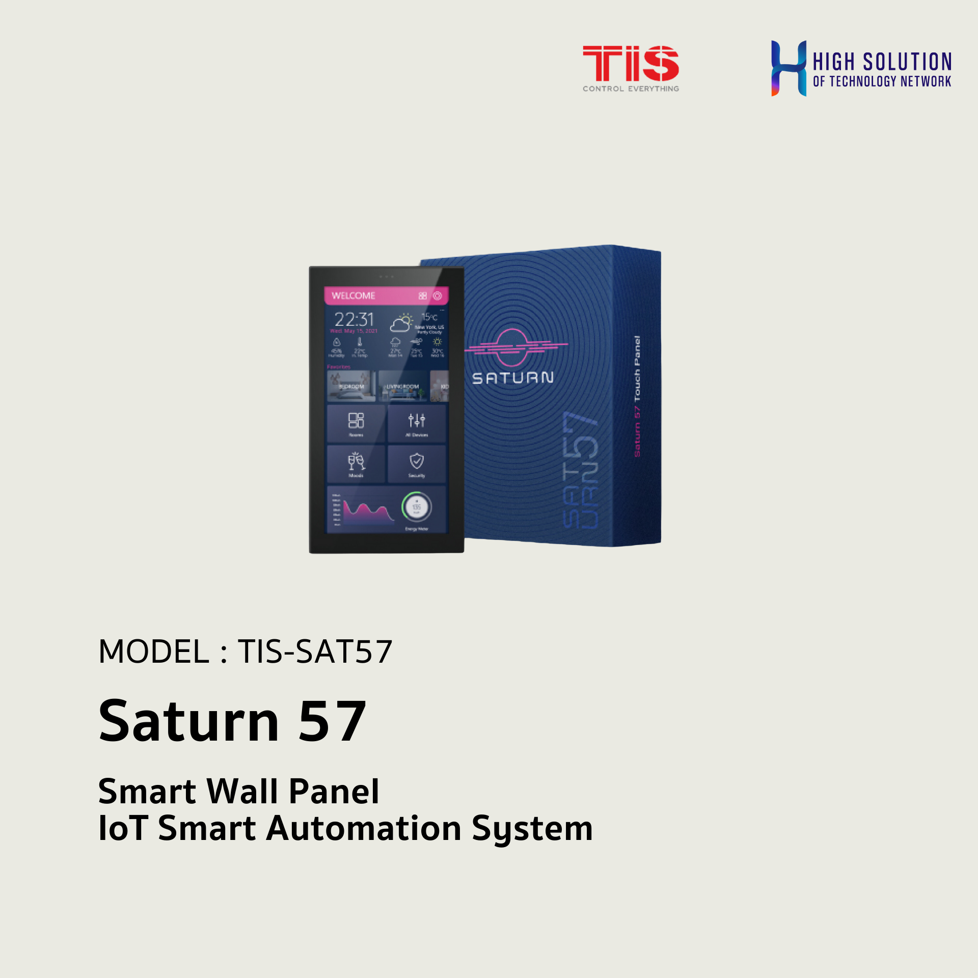 TIS-SAT57, TIS, Saturn 57 Smart Wall Panel - IoT Smart Automation System