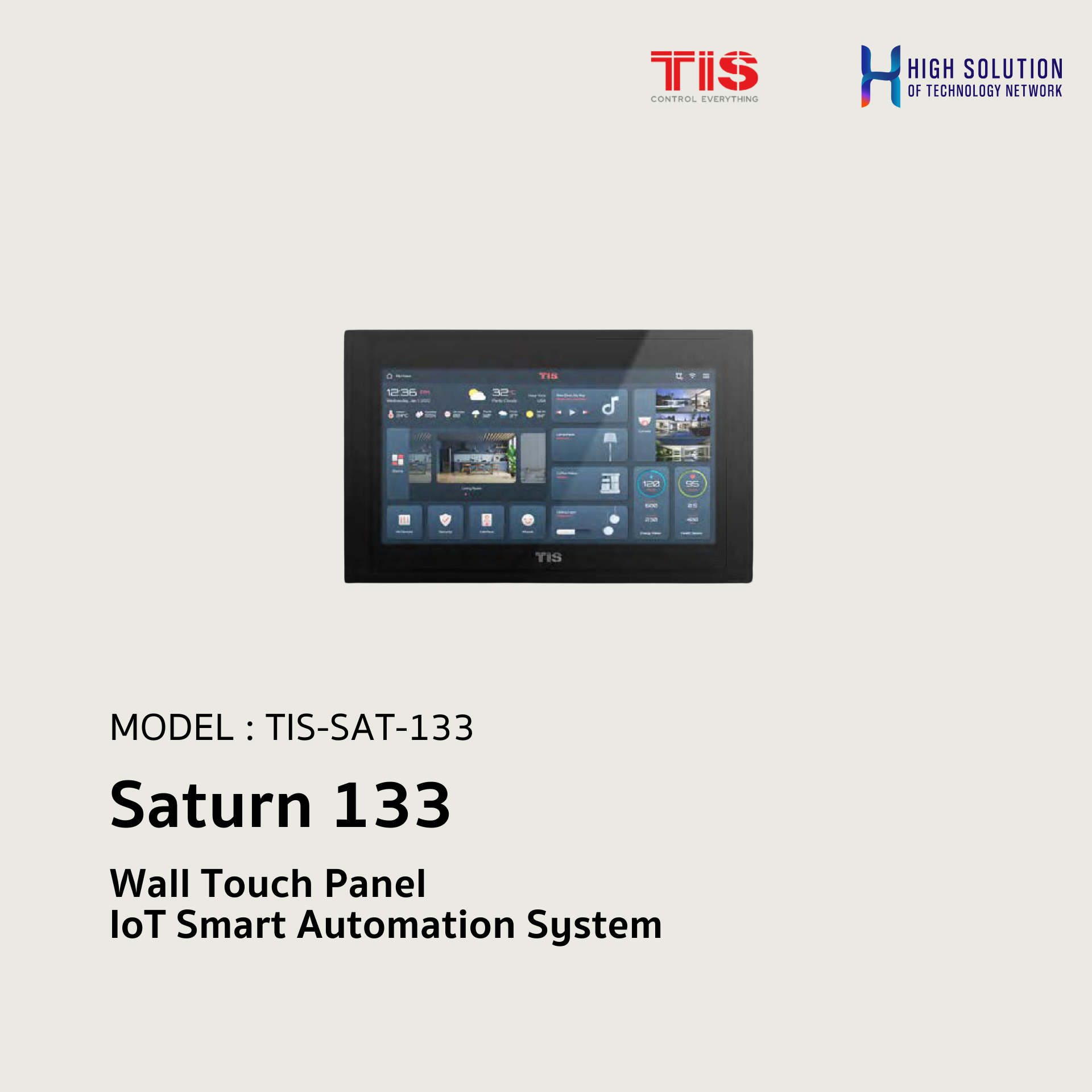 TIS-SAT-133, TIS, Saturn 133 Wall Touch Panel - IoT Smart Automation System