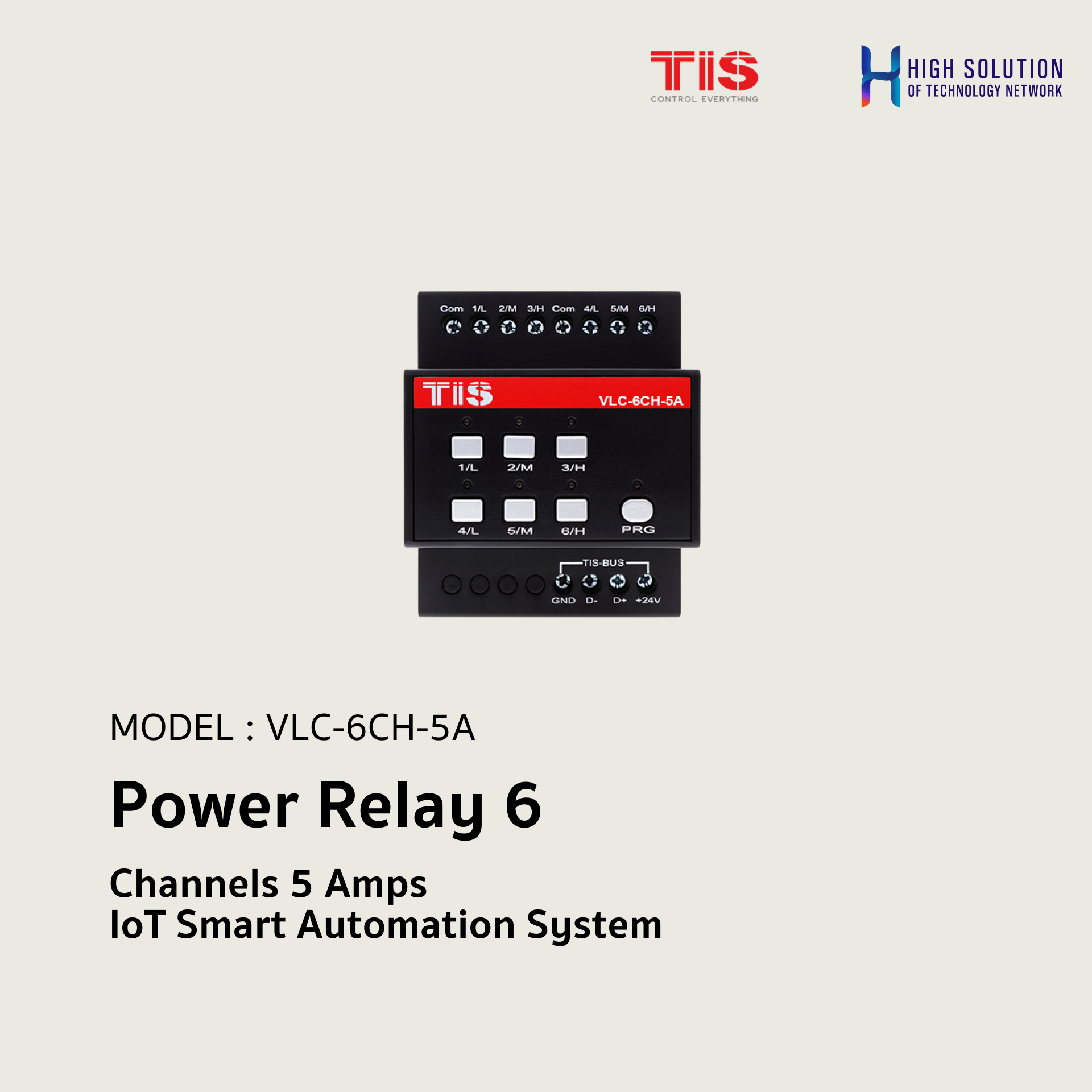 VLC-6CH-5A, TIS, Power Relay 6 Channels 5 Amps - IoT Smart Automation System