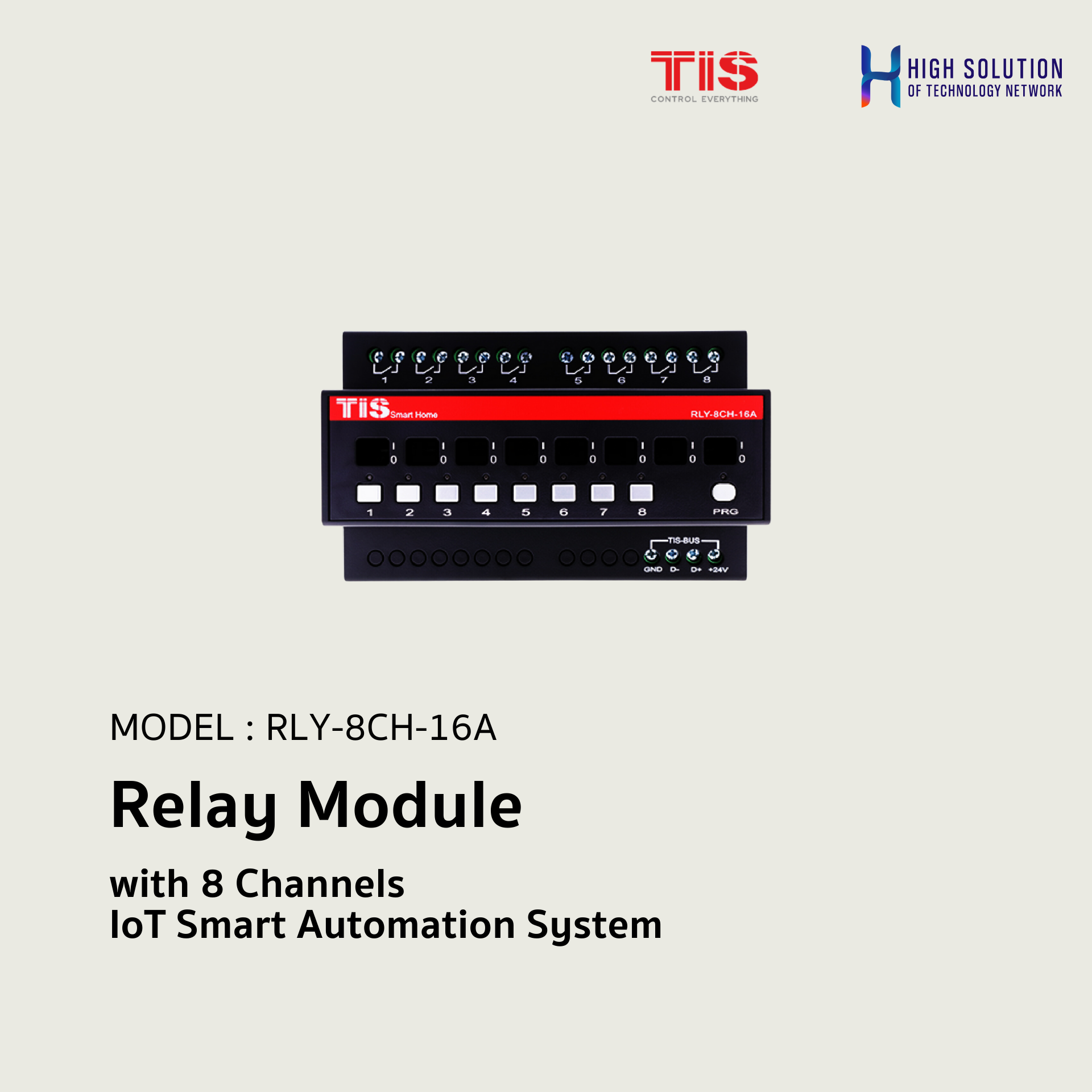 RLY-8CH-16A, TIS, Relay Module with 8 Channels - IoT Smart Automation System