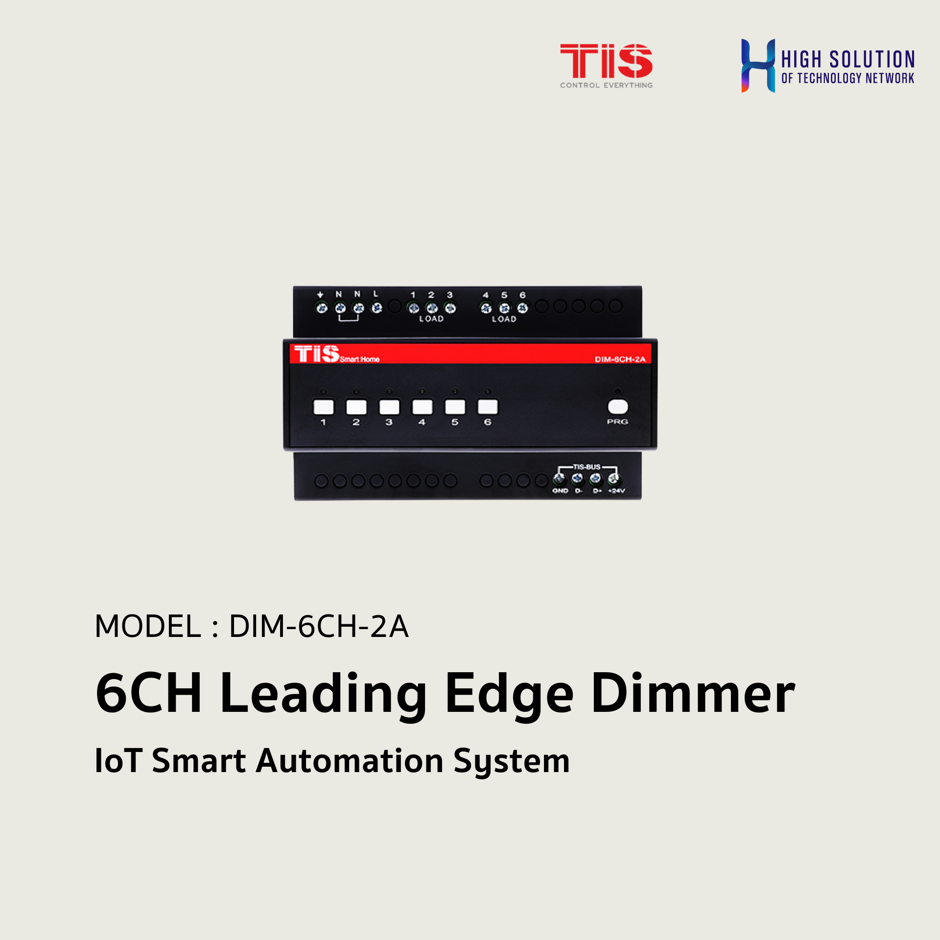 DIM-6CH-2A, TIS, 6CH Leading Edge Dimmer - IoT Smart Automation System