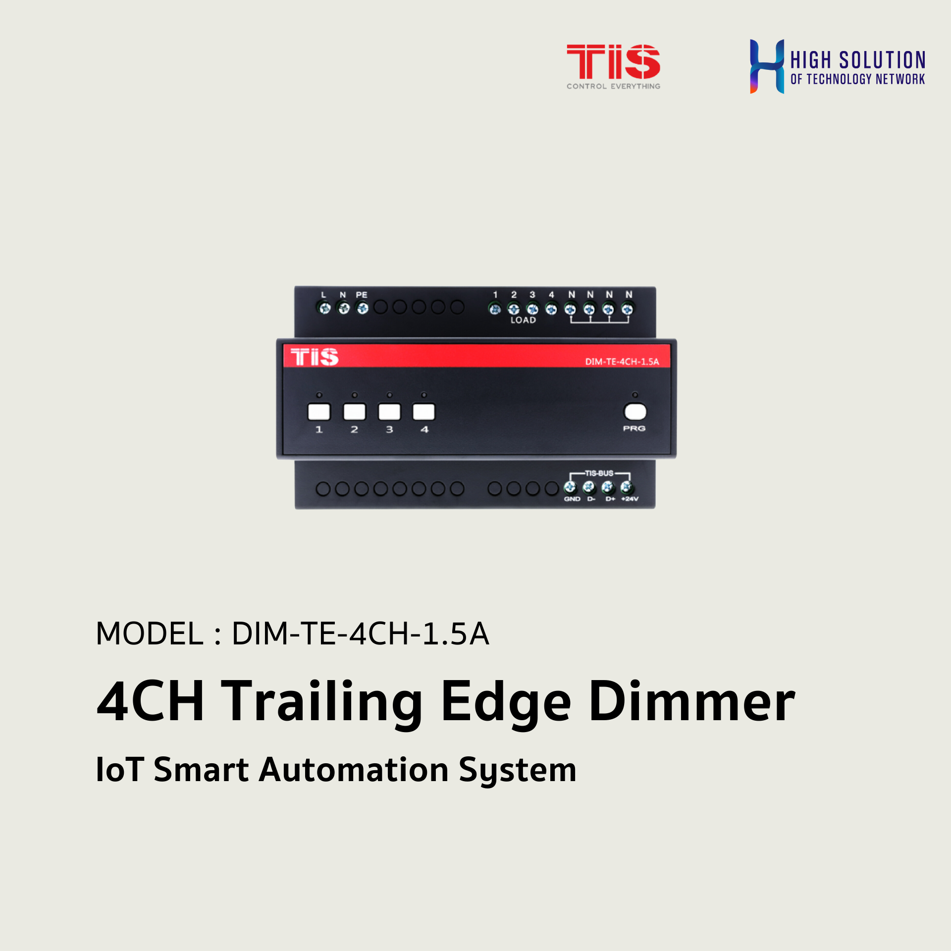 DIM-TE-4CH-1.5A, TIS, 4CH Trailing Edge Dimmer - IoT Smart Automation System
