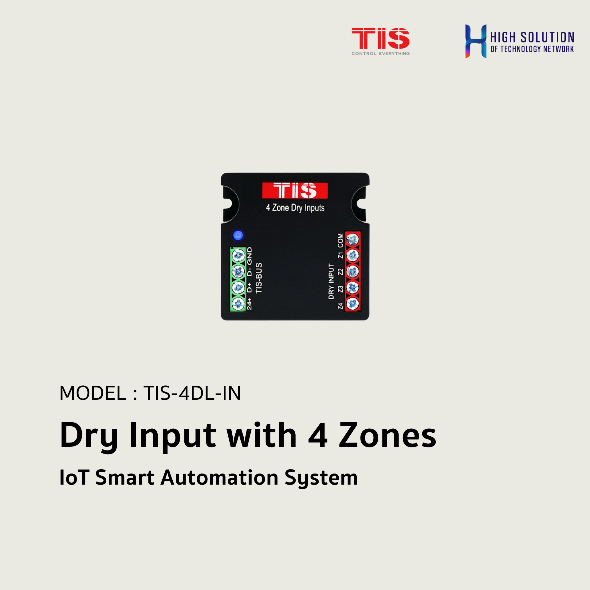 TIS-4DL-IN, TIS, Dry Input with 4 Zones - IoT Smart Automation System